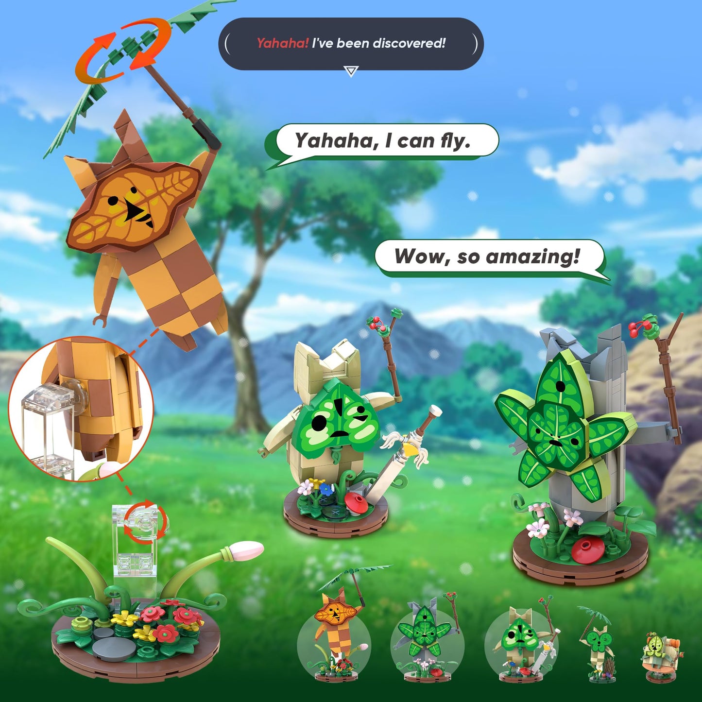 Koroks Building Set, 5 Characters Building Block Sets for Game Fans, Cute Game Merch Action Figures, Great Toys Gifts for Fans Kids Adults