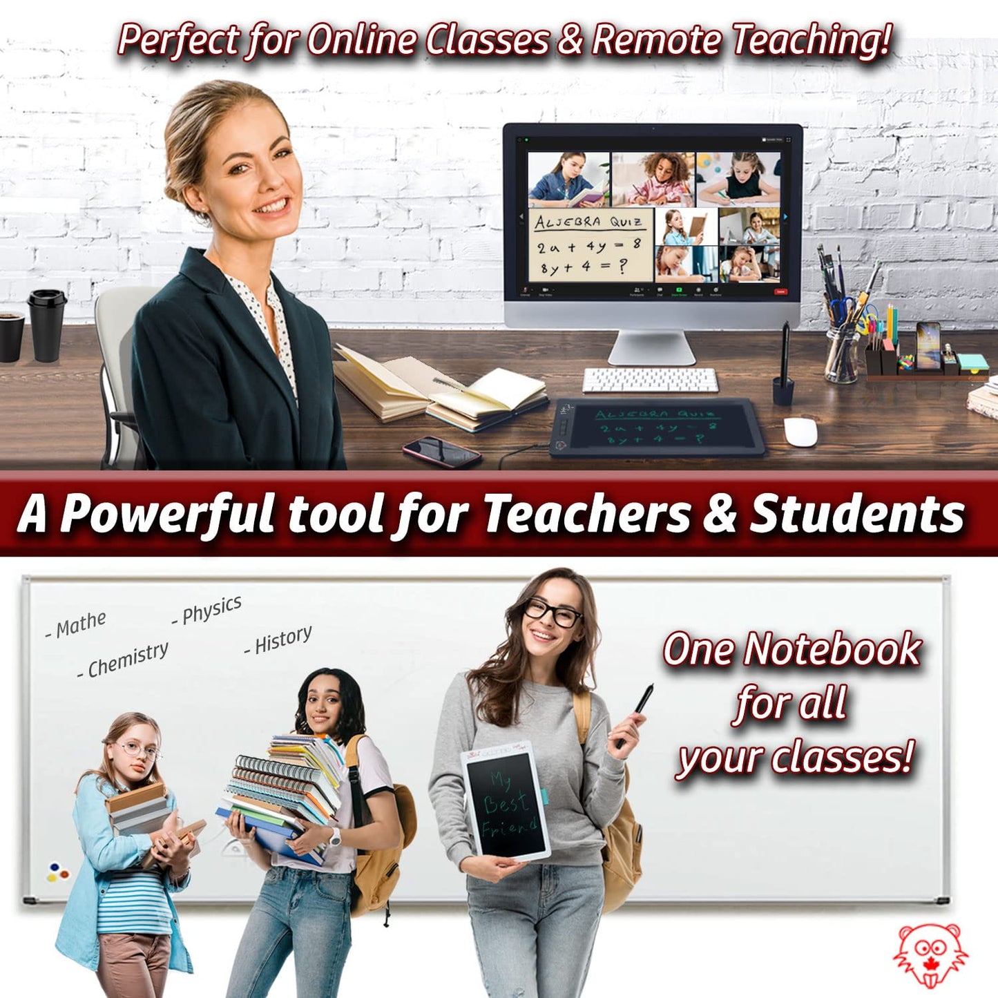 BeaverPadⓇ LCD Writing Pad/Drawing Board (Ewriter) and Graphics Tablet with Memory, Save and Bluetooth Function (Grey)