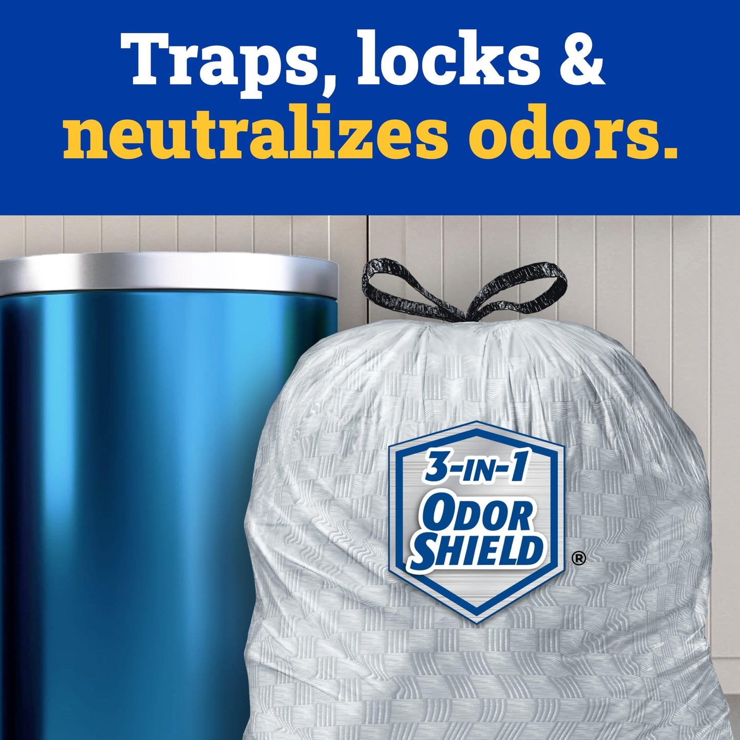 Glad ForceFlex Tall Trash Bag -13 gal -28"x24" -100/Box -White