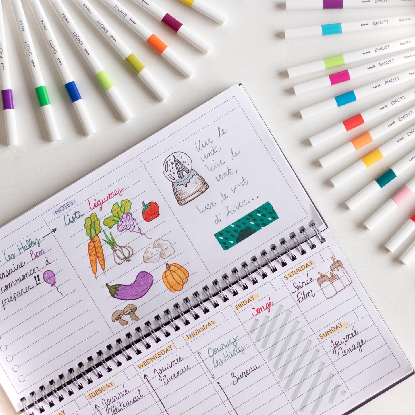 Emott Fineliner Pen Set #1, 40-Colors, Assorted