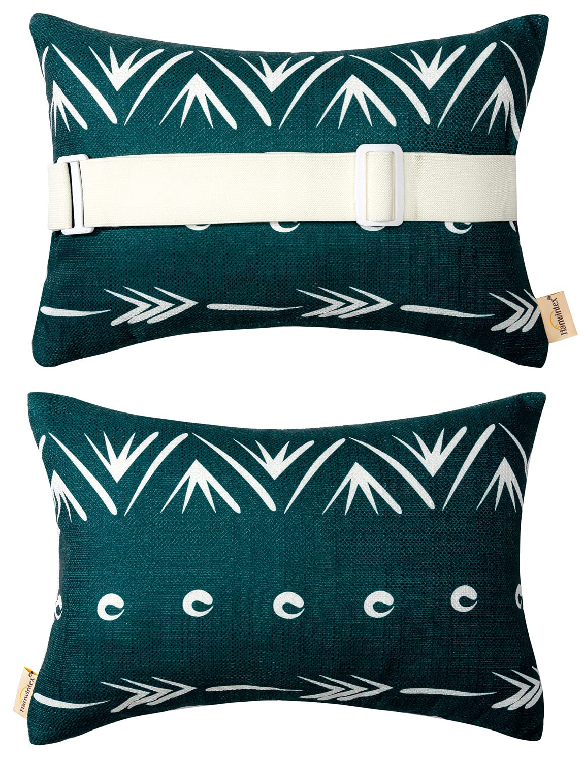 vmgreen Lounge Chair Head Resting Pillows, Aderonideck Chair Head Waterproof Pillows with Insert Garden Furniture Neck Lumbar Attachment,2Pack 11"*16“