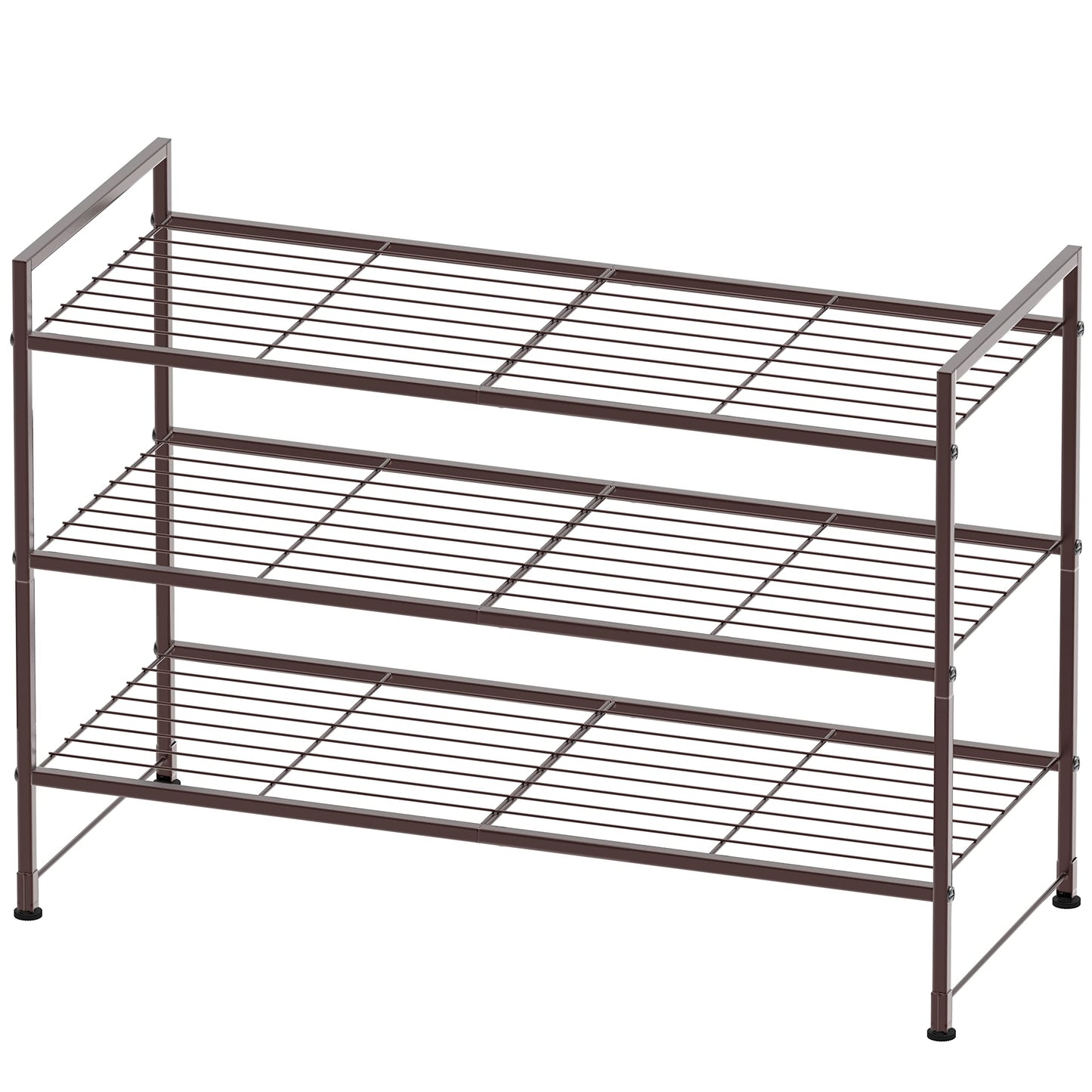 Simple Houseware 3-Tier Stakable Wired Grid Shoe Racks Storage Shelf, Bronze