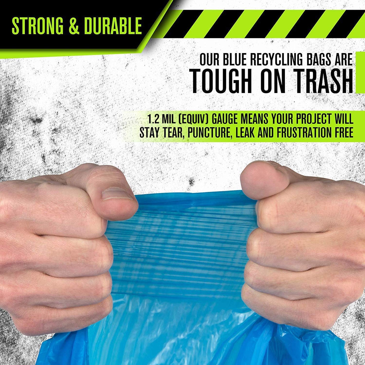 Aluf Plastics 33 Gallon Blue Trash Bags - (Pack of 100) - 1.2 MIL - Garbage or Recycling Bags 33" x 39" - Large Plastic Can Liners - for Industrial, Home, Contractor, Recycling