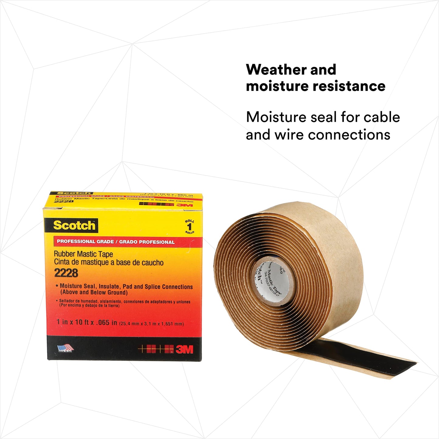Scotch Rubber Mastic Electrical Tape, 1-Inch by 10-Foot by .065-Inch