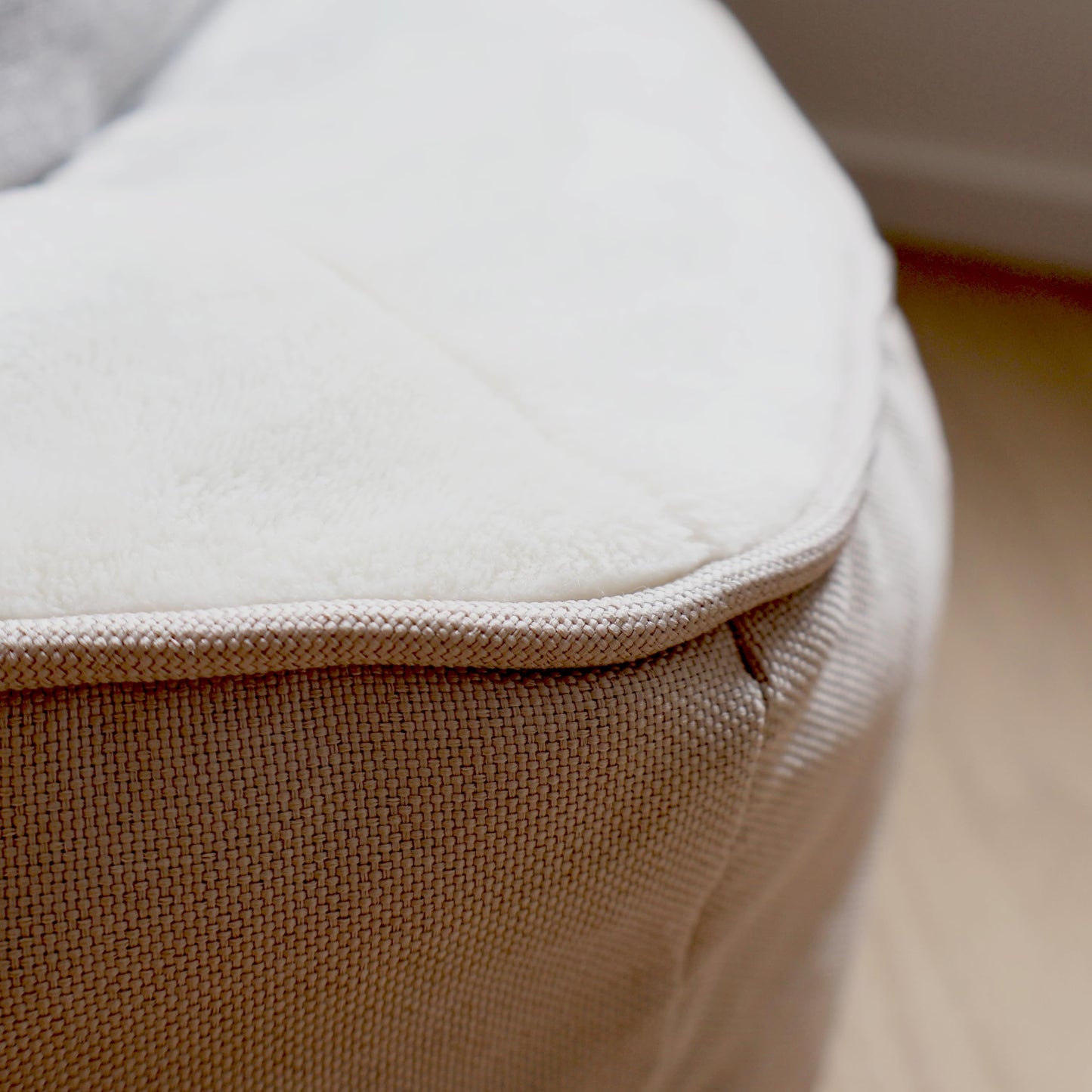 JACKO & CO - Premium Orthopedic Dog Bed with Egg Crate Memory Foam – Waterproof Lining & Removable Machine Washable Cover – Soft Velvet Fabric & High-Density Foam with Non-Slip Base (Beige, X-Small)