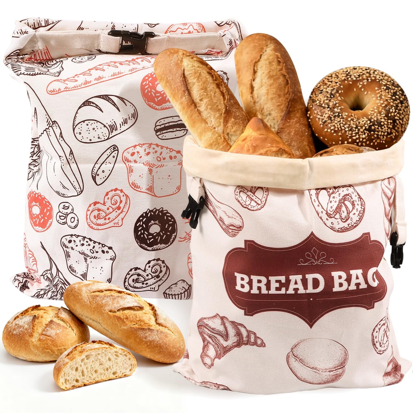 Beeswax Bread Bags，Extra Large 2 Pack- 17"×13" Reusable Sourdough Bread Bags for Homemade Bread to Keep Fresh