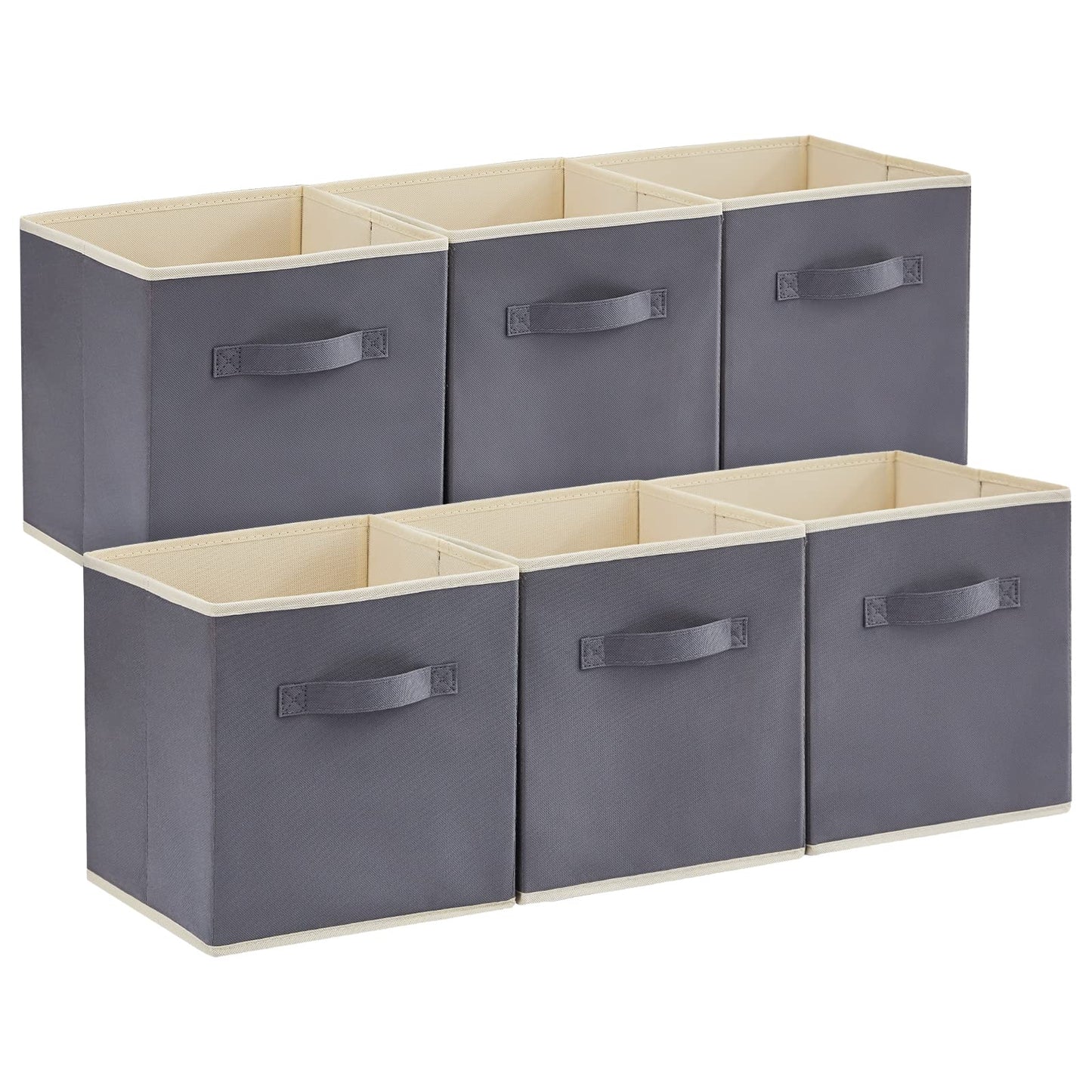 Lifewit Cube Storage Bins, Fabric Storage Cubes 13×13 inch, 6 Pack Storage Bins for Shelves, Foldable Storage Basket for Closet, Utility Room, Bedroom, Kids Toys, Grey