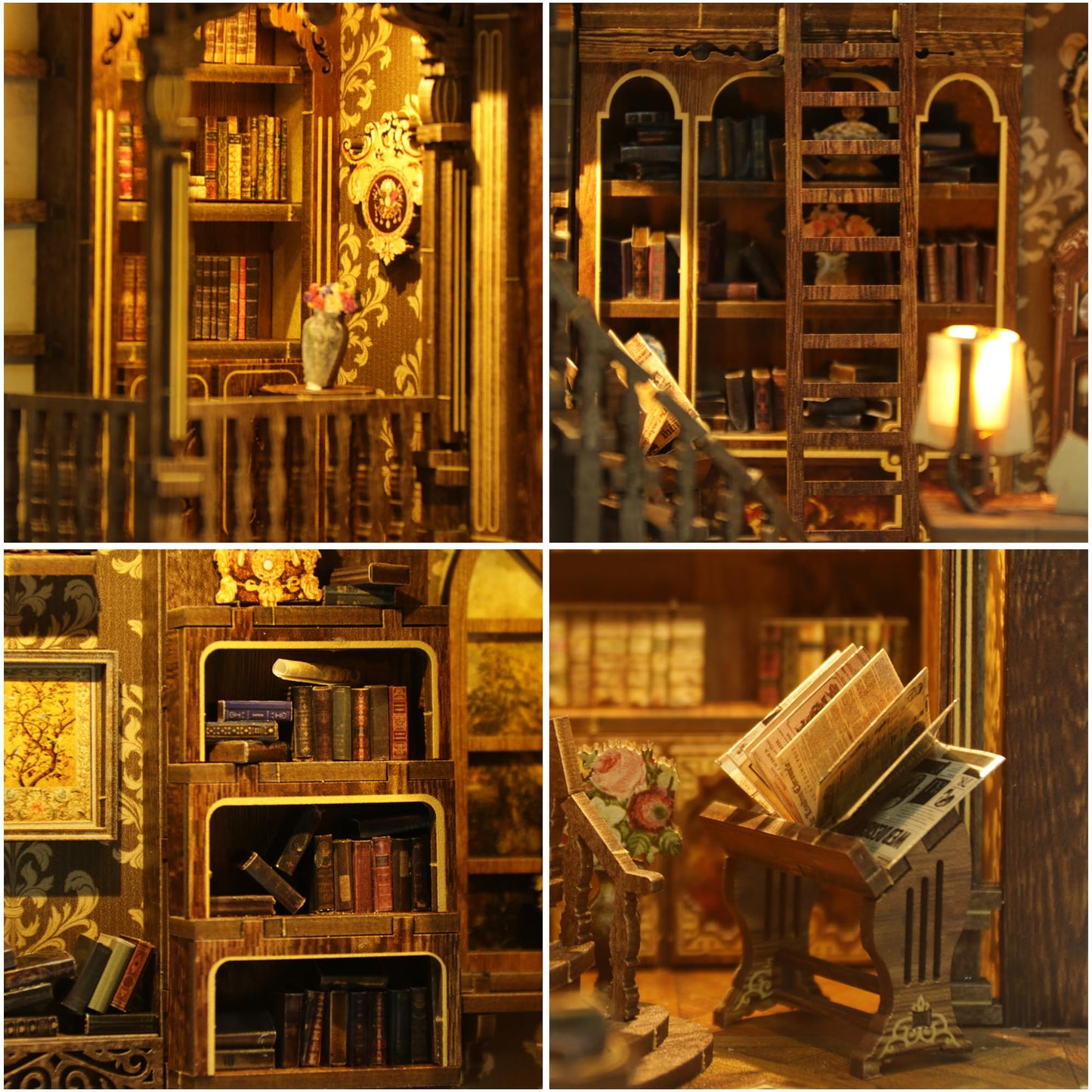 Book Nook Kits for Adults - CRIOLPO Book Nook Kit Bookshelf Decor DIY Miniature House Kit for Bookshelf - Craft Kits for Adults Booknook Model Kits Tiny House Arts and Crafts