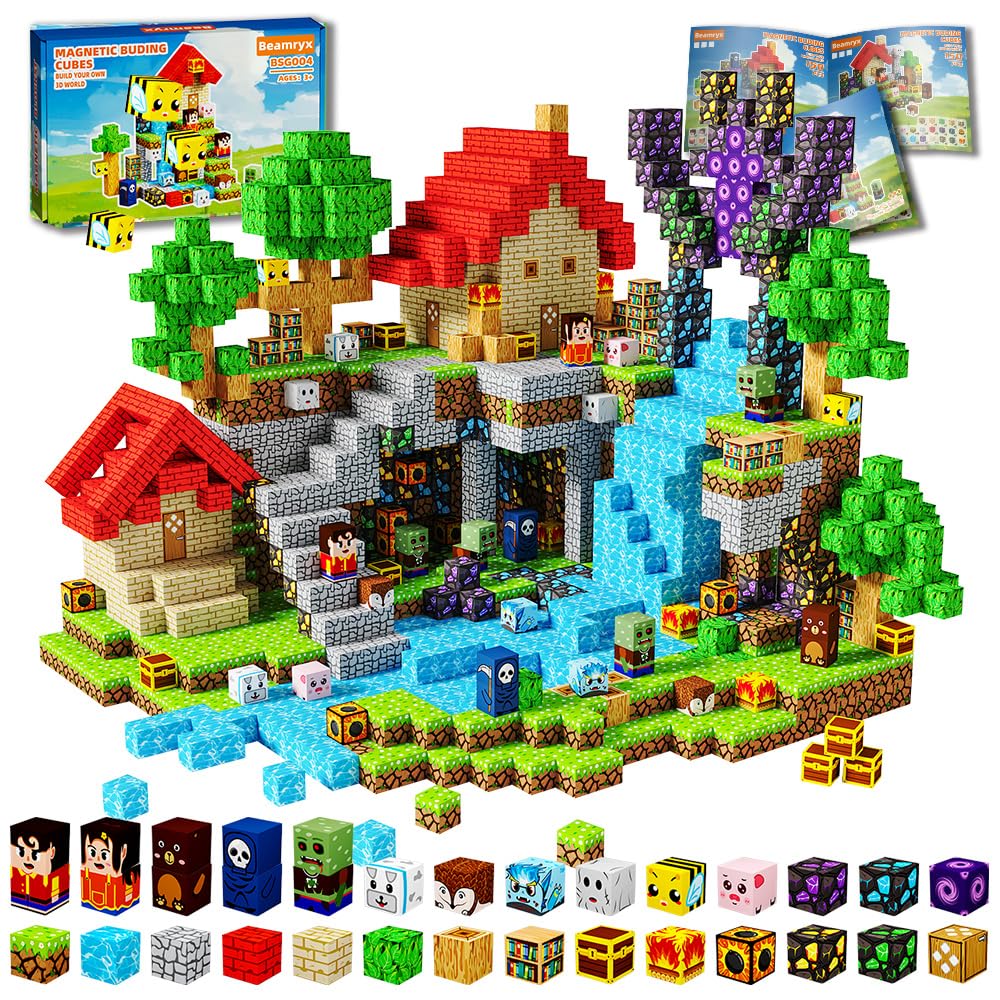 Beamryx 150pcs Magnetic Blocks House and Trees, Magnetic Toys Games for Kids Ages, STEM Toys for Kids Ages 4-8
