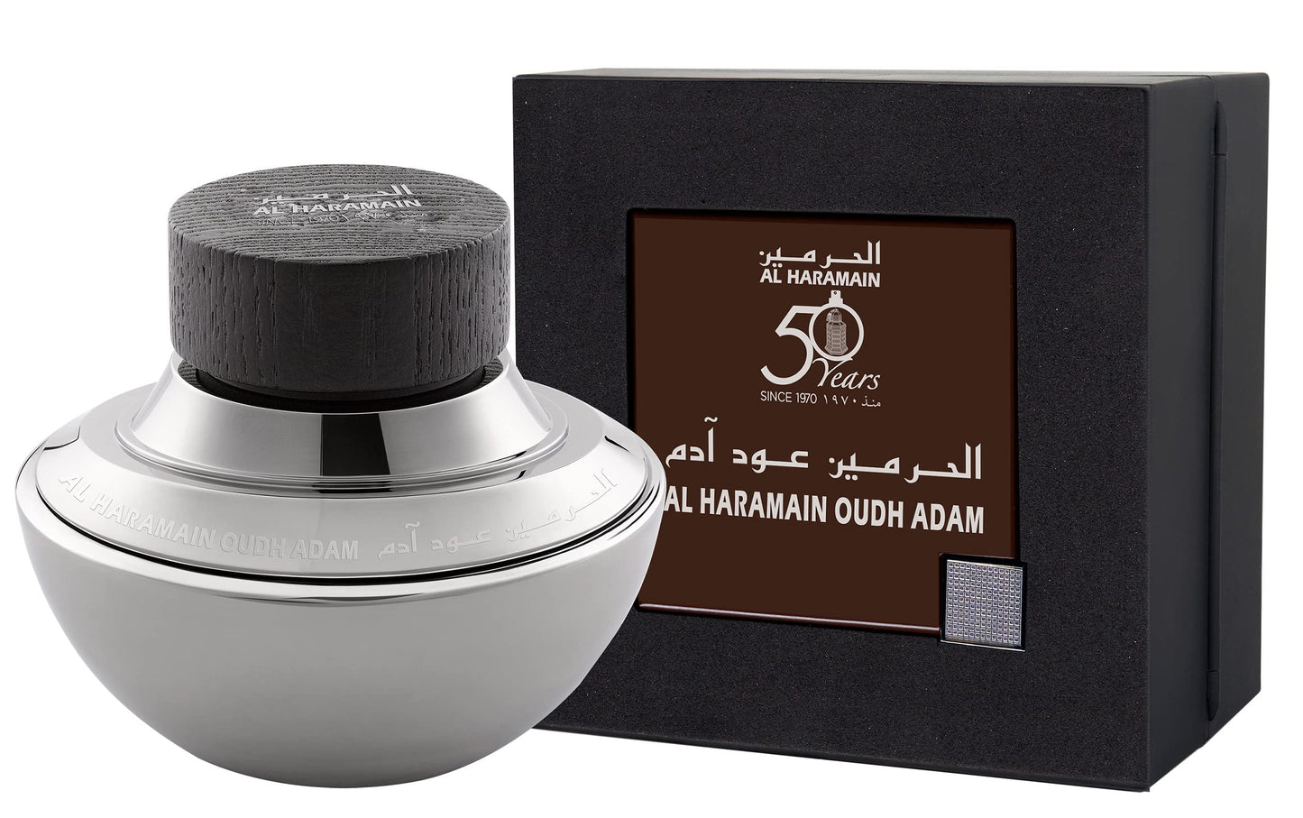 Al Haramain Oudh Adam - Cologne for Men - Arabian Perfume - Woody Spicy Fragrance with Notes of Saffron, Lavender, Patcholi, and Musk- Long Lasting Arabic Perfume - Eau De Parfum - 2.5 oz EDP Spray
