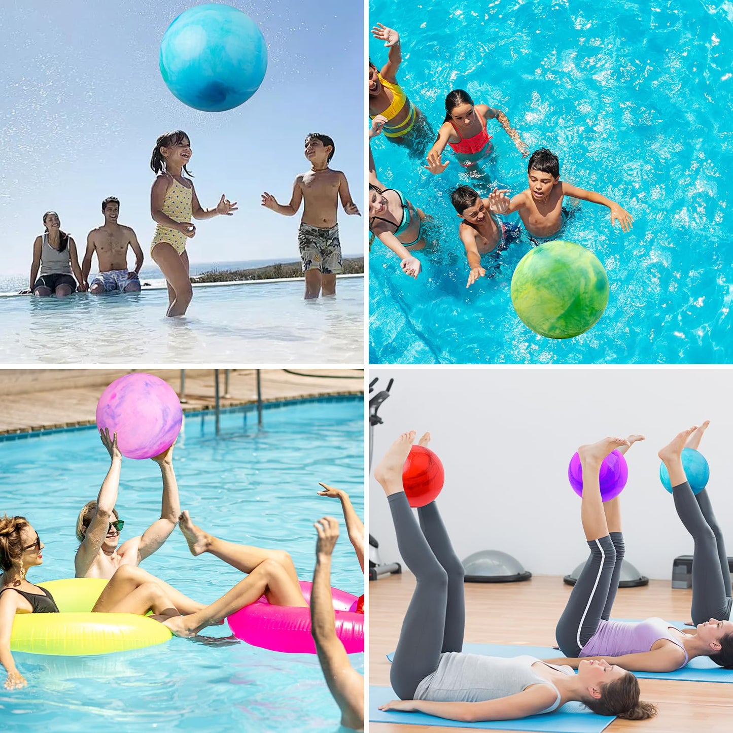 5 Pcs Fun Bouncy Balls, 18 InchRubber Inflatable Kick Ball Bouncing Sensory Balls with Hand Air Pump for Park Backyard Beach Indoor Outdoor Party Favors…