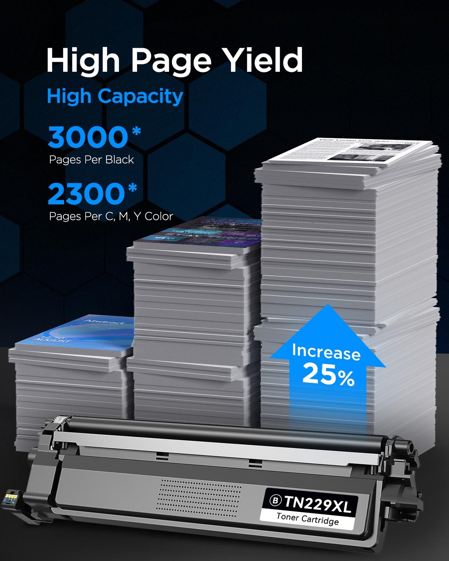 (with CHIP) Compatible TN229XL TN229 Toner Cartridge Replacement Compatible for Brother TN-229XL TN 229 XL Large Capacity to use with MFC-L3720CDW HL-L3220CDW HL-L3280CDW HL-L3300CDW (BK/C/M/Y)