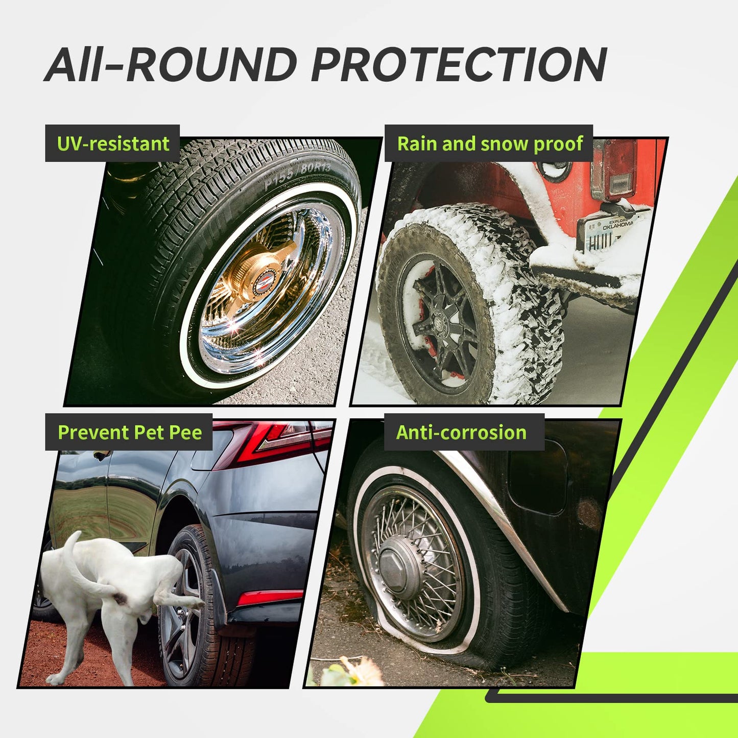 RVMATE RV Tire Covers, Dual Axle Wheel Cover (2 Pack) Fits 27"-30" Diameter Tires, Waterproof Anti-UV Grey Dual Tire Covers RV Accessories for Truck/Trailer