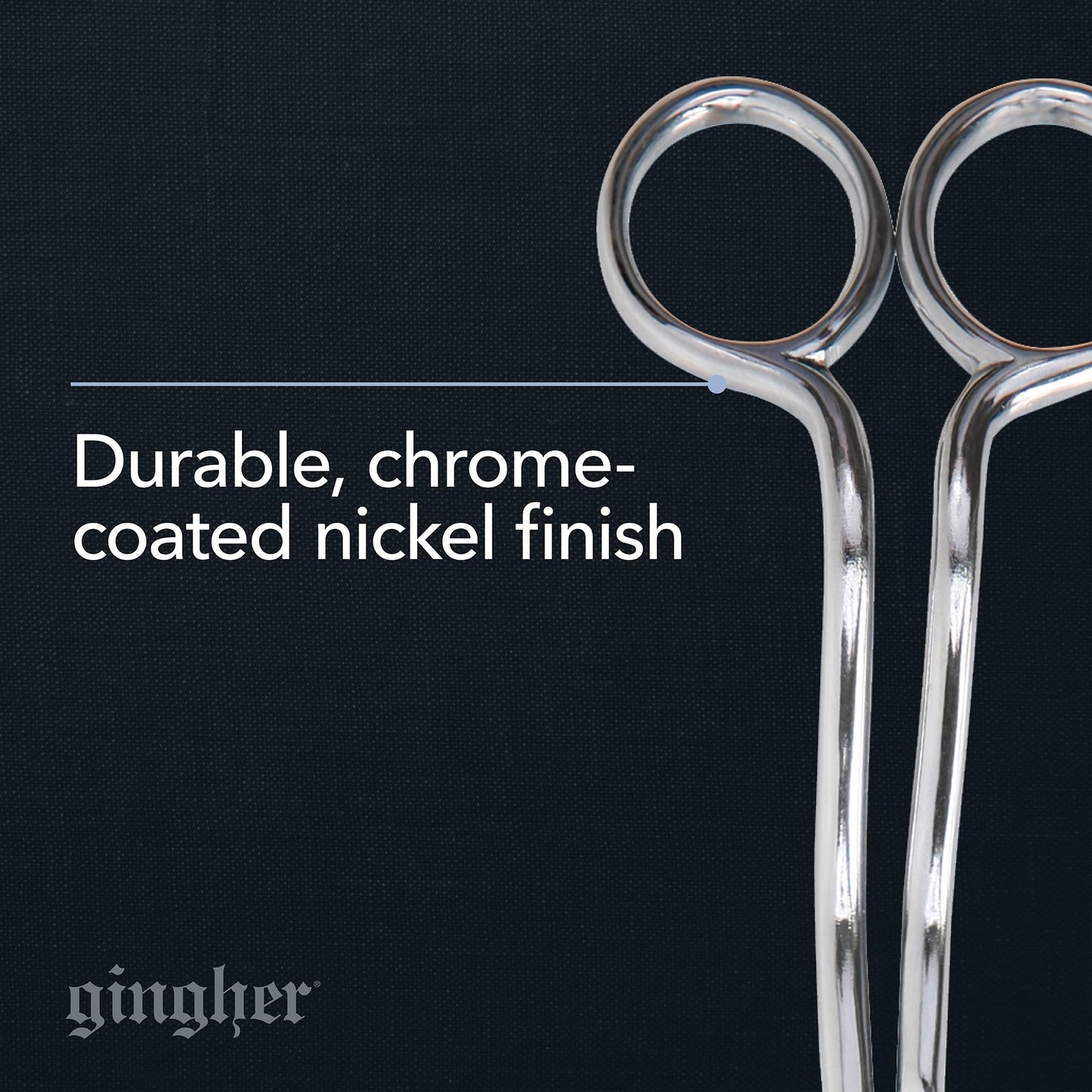 Fiskars Gingher 01-005866 Double-Curved Machine Embroidery Scissors, 6-Inch