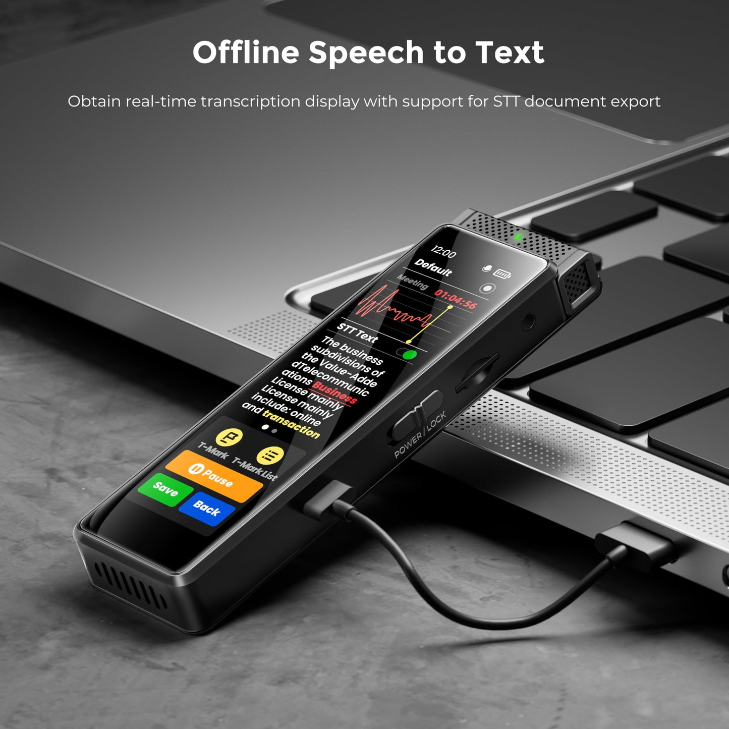 136GB Digital Voice Recorder with Playback, Innioasis R1 Full Touchscreen Voice Recorder with AI Intelligent Transcription and Bluetooth, Voice Activated Sound Audio Recorder Device with Mic (Black)