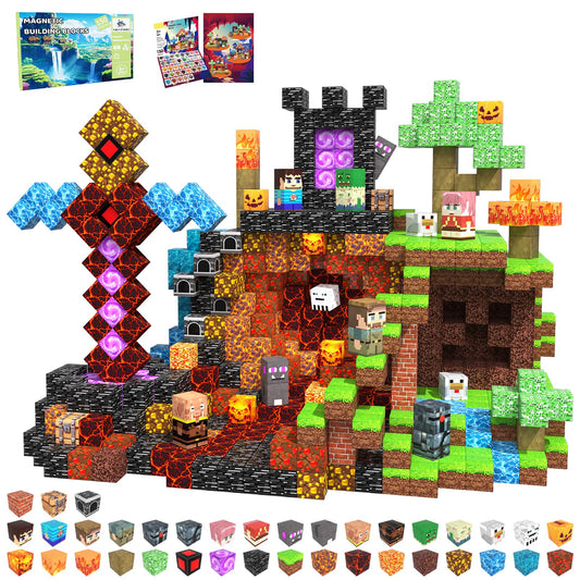 Magnetic Blocks, 150PCS 0.8inch Magnetic Tiles Building Blocks, Magnetic Cubes STEM Sensory Game Toys Christmas Birthday Gifts for Kids Girls Age 3+
