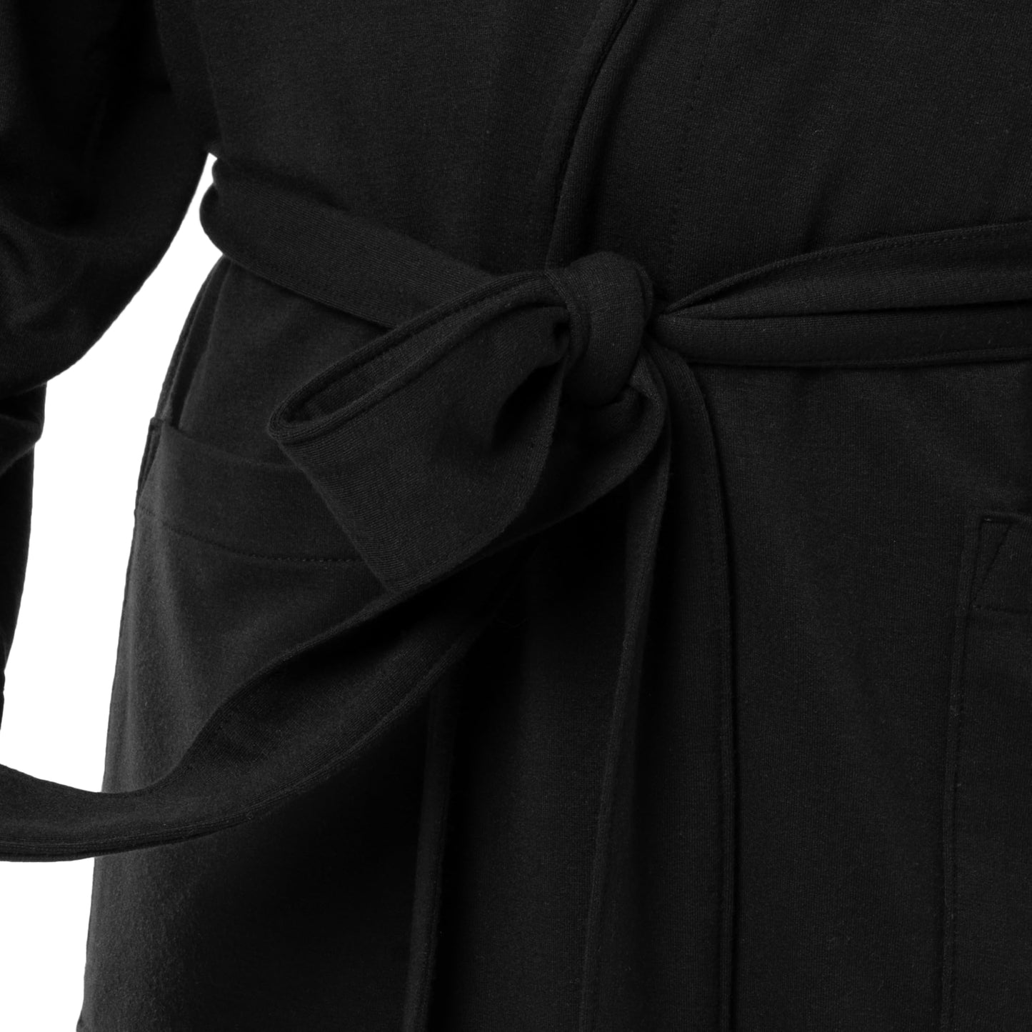 Fruit of the Loom Men's Lightweight French Terry Robe, Black, One Size