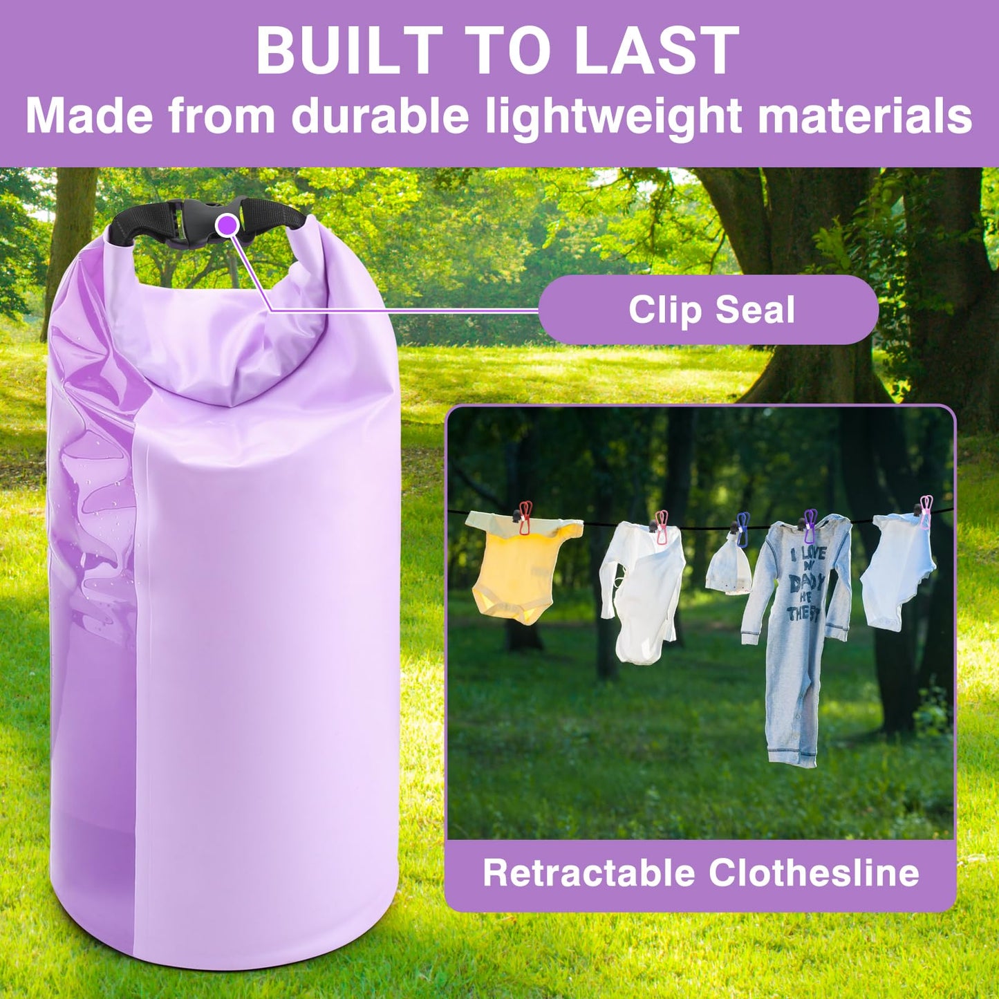 Travel Washing Machine & Retractable Clothesline - Hand Washing Machine & Portable Clothes Washer - Durable Travel Laundry Wash Bag - Portable Manual Clothes Washer