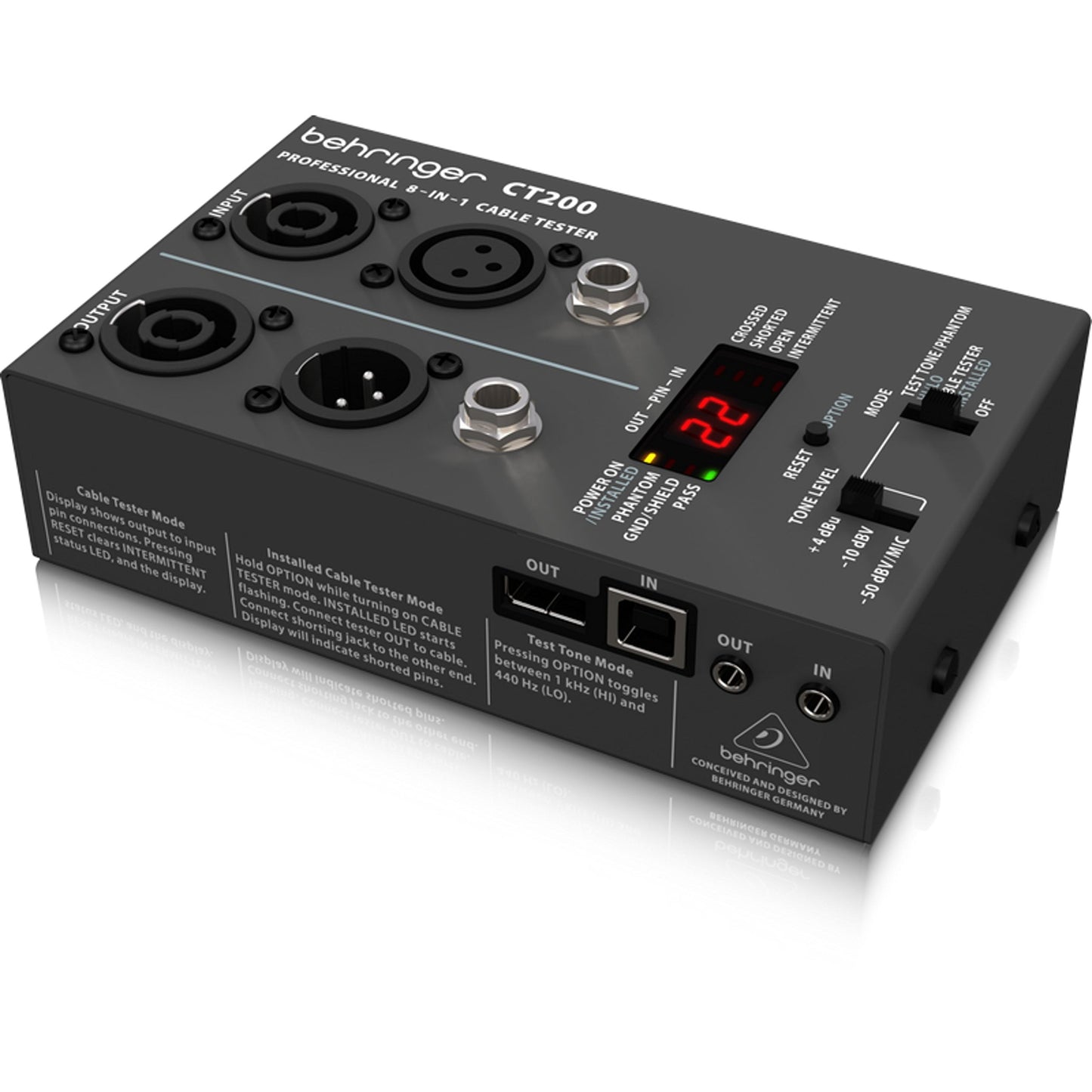 Behringer CT200 Microprocessor-Controlled 8-in-1 Cable Tester