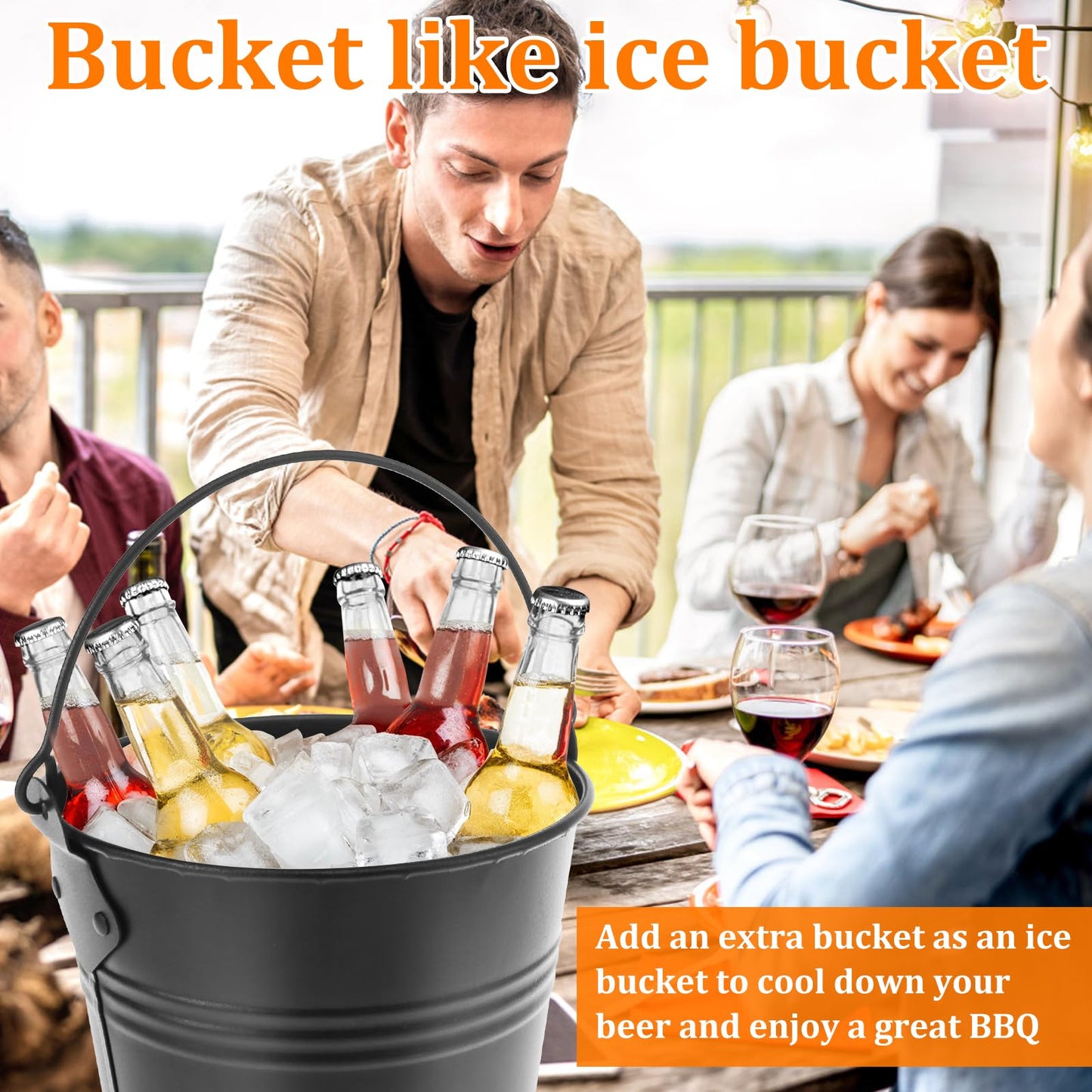 Grill Bucket for Grease Traeger Grease Bucket with 15 Tin Liners Rust-Proof Iron Alloy Drip Grease Can Tin Liners Compatible for Traeger 20/22/34 Series 15x14.3 cm