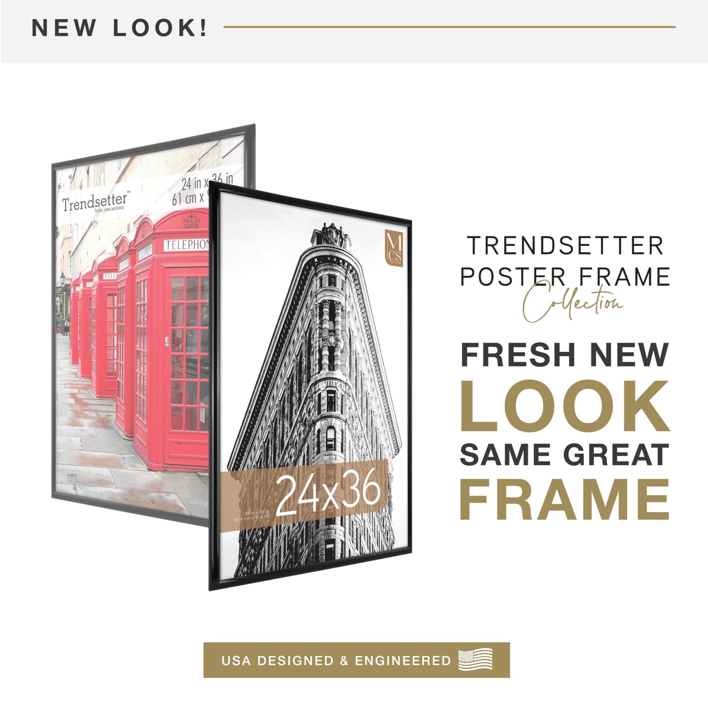 MCS 65549 Trendsetter Poster Frame, 24 by 36-Inch, Black