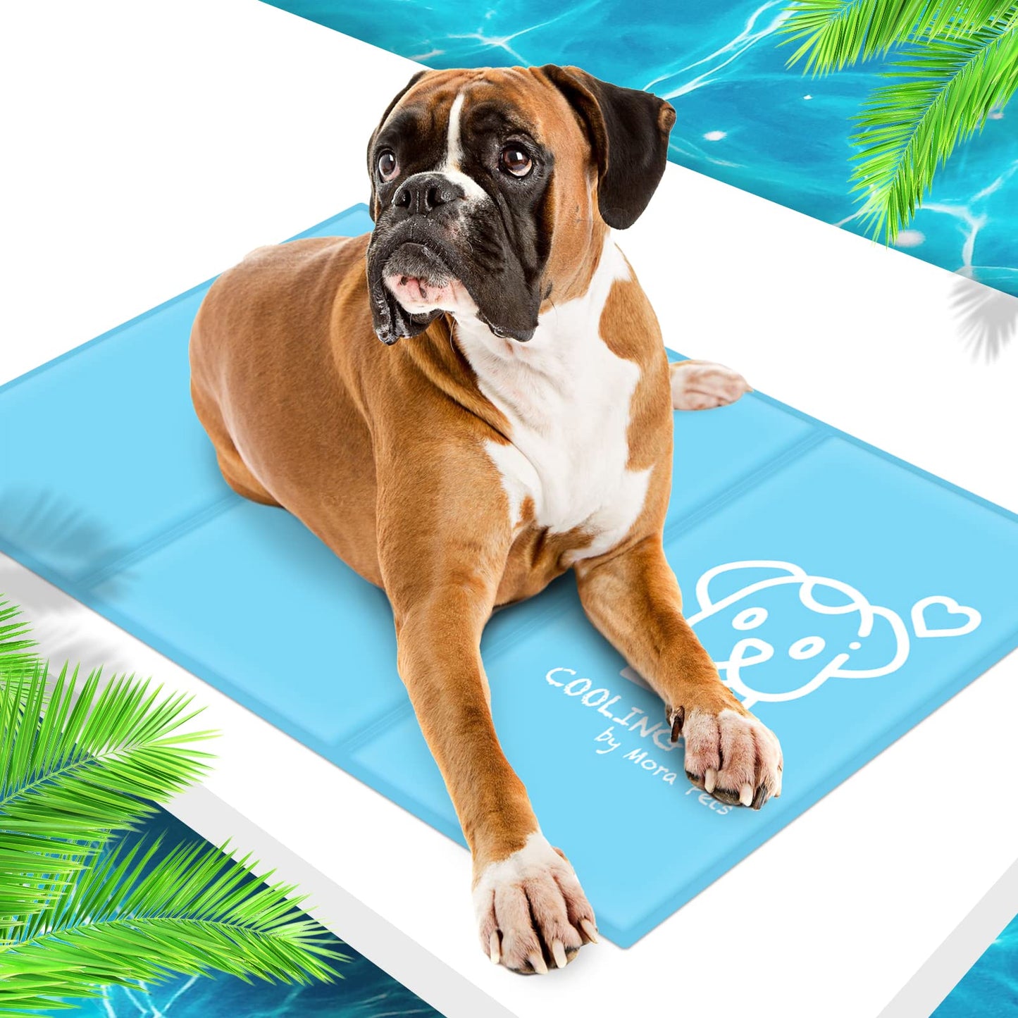 Mora Pets Dog Cooling Mat Gel Cooling Mat for Dogs 100 x 60 CM Self Cooling Pet Bed for Cat and Puppy Pressure Activated Cooling Pad for Large Medium Small Dogs X- Large 39.5 x 24 inch