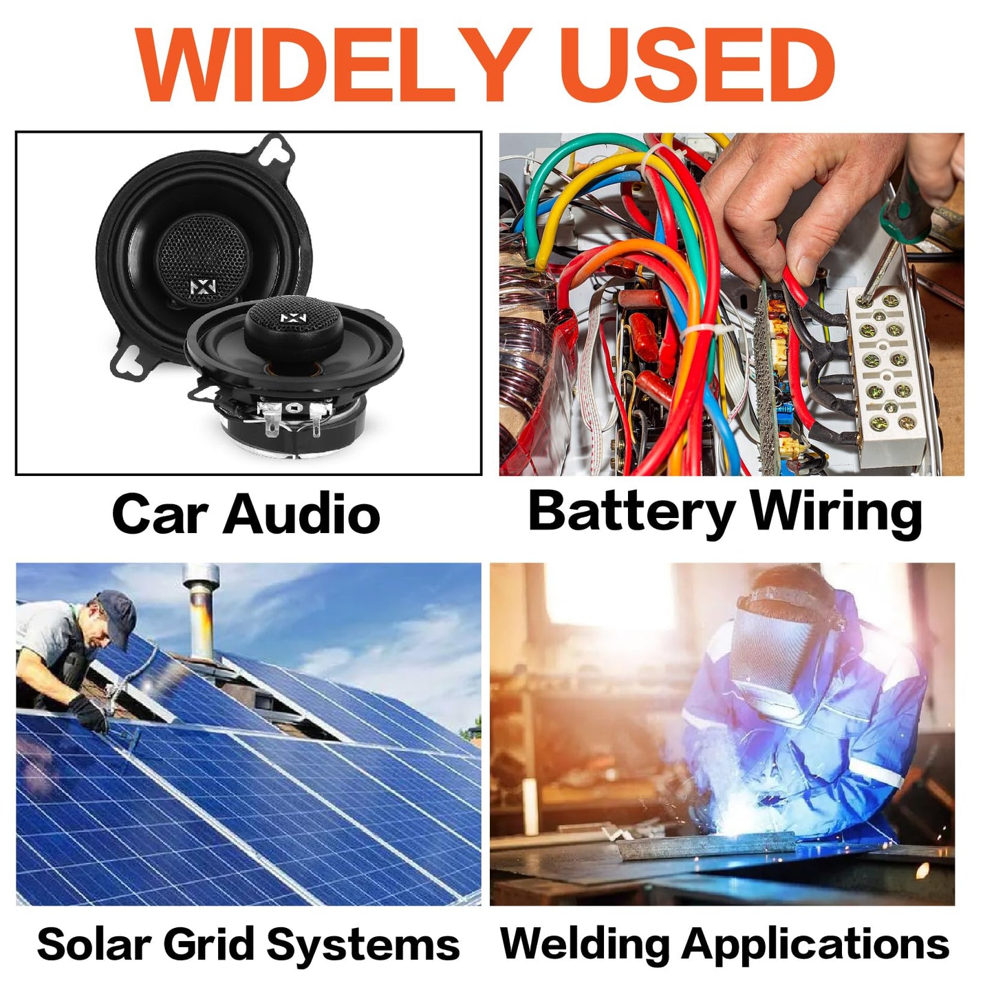 8 Gauge Wire (25ft Each - Red/Black) Copper Clad Aluminum CCA with 8ga lugs and Heat Shrink Tube - Battery Power/Ground Cable,Car Audio Speaker,RV Trailer Amp Wiring kit