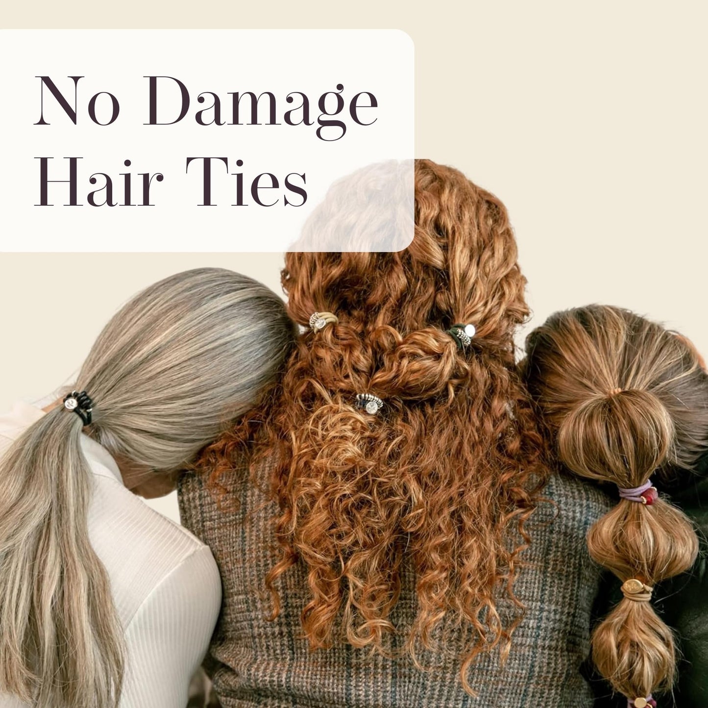 By Lilla Hair Ties for Women No Damage – The Original Bracelet Hair Tie – Hand Made Jewelry with Luxury Elastic and Tarnish Free Gold and Silver – Boho Hair Accessories and Wrist Stacks (Sahara)