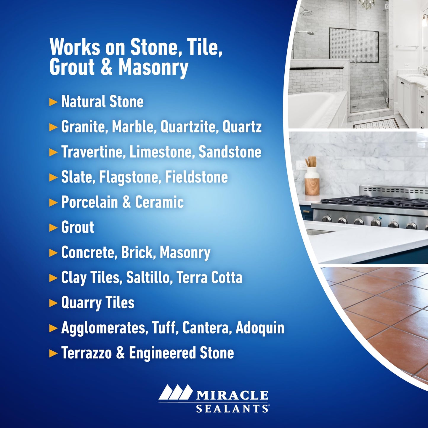 Miracle Sealants 511 Impregnator Advanced Penetrating Sealer for Countertops, Stone, Tile & Grout, Pint