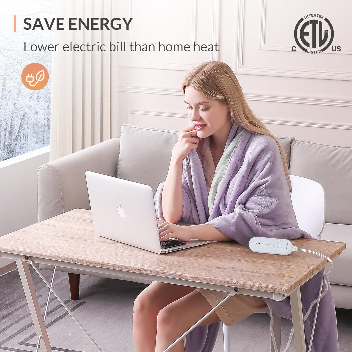 HOMLYNS LuxeHeat Heated Blanket Electric Blanket, Soft Flannel Sherpa Heated Throw, Heating Blanket with 5 Heat Settings, 3 hrs Timer Auto Shut Off (50x60 inches, Purple)
