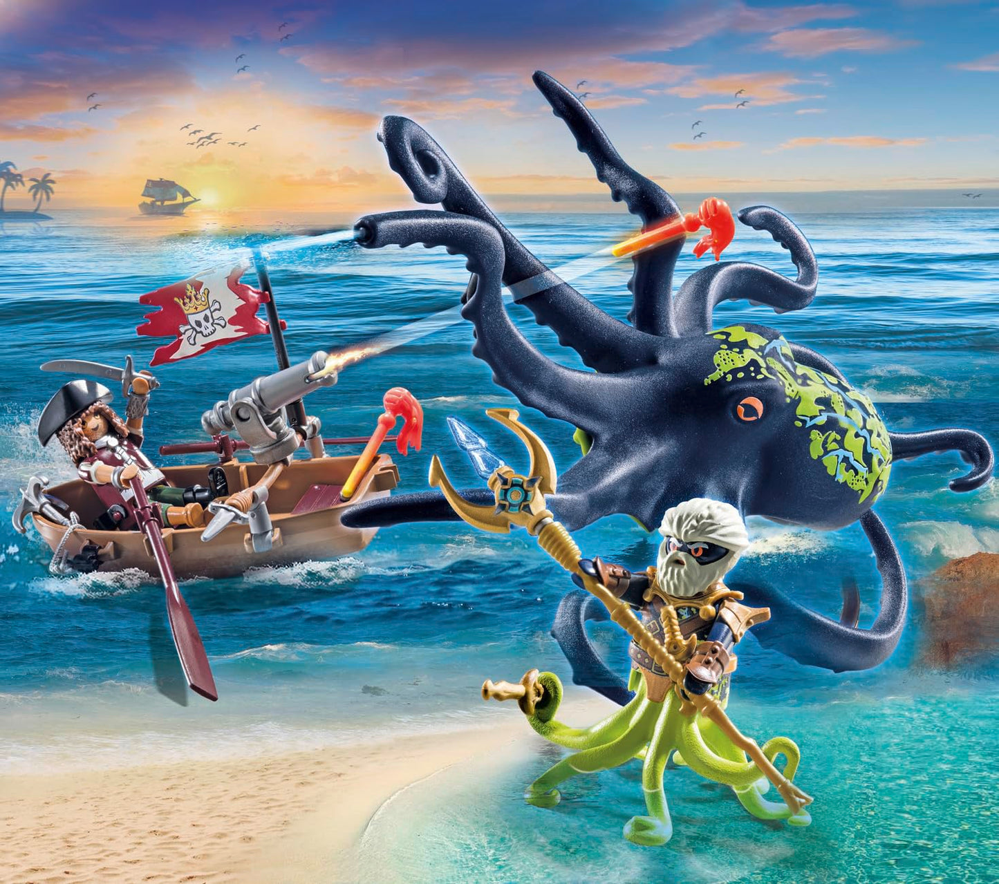 Playmobil Battle with The Giant Octopus