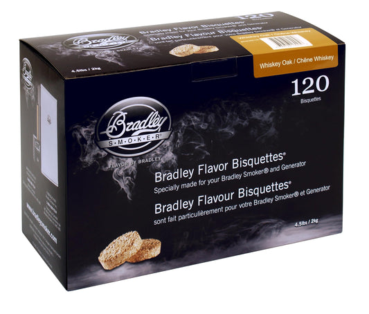 Bradley Smoker Bisquettes for Grilling and BBQ, Hickory Wood Blend, 120 Pack