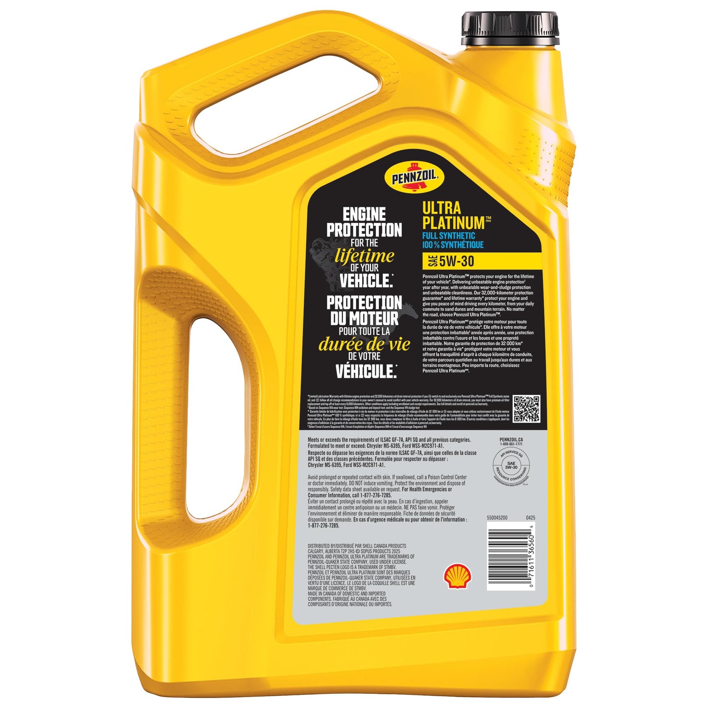 Pennzoil Ultra Platinum Full Synthetic 5W-30 Motor Oil, 5 Litre