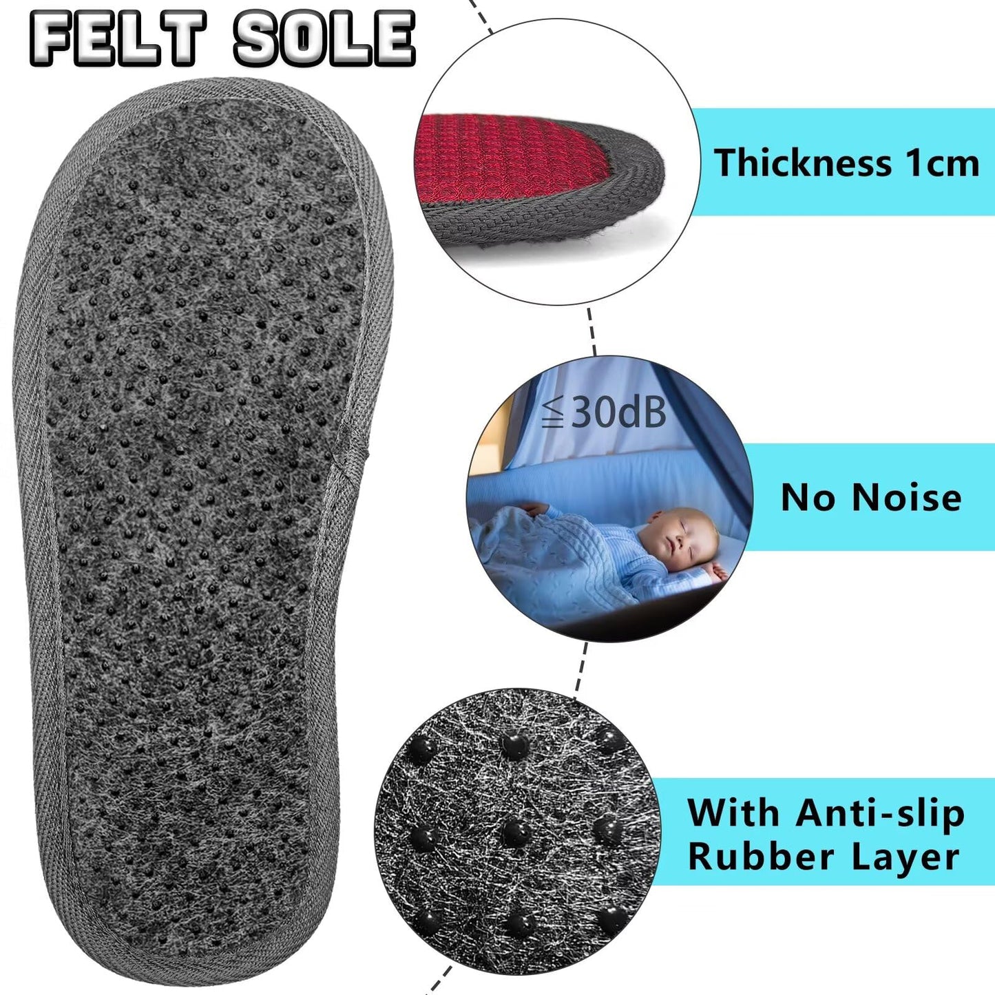 BUGUKI House Slippers for Guests Non-Disposable Washable Spa Slippers Set Non-Slip Felt Slippers for Spa, Hotel, Party Guest and Travel, T Set of 6 Pairs, 6-14 Women/4-13.5 Men