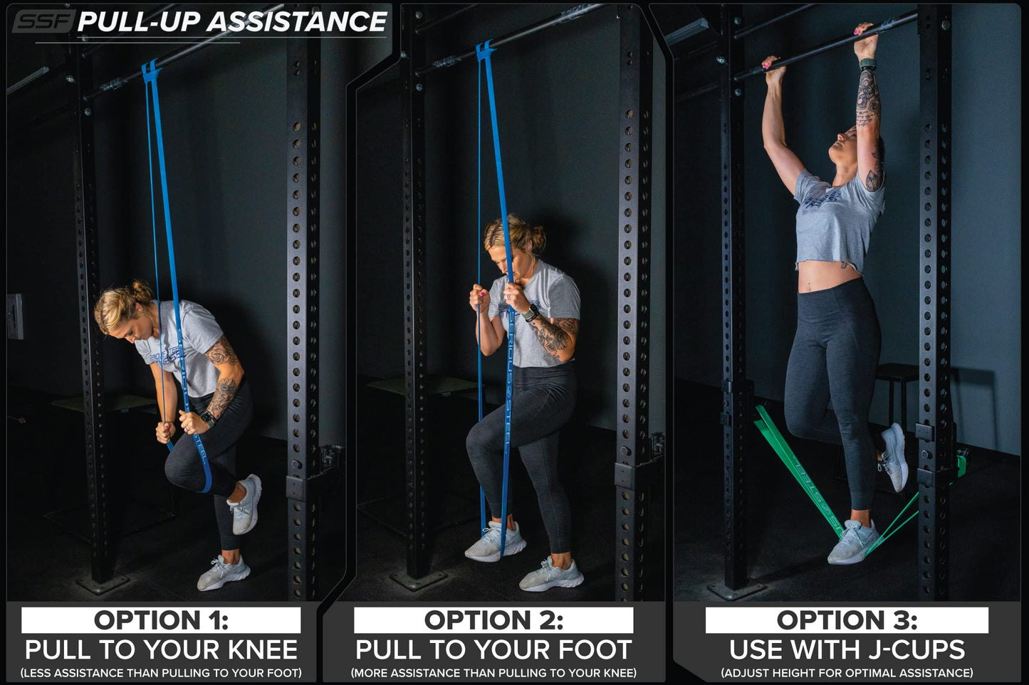 Serious Steel Assisted Pull-Up Band, Resistance & Stretch Band | Powerlifting Bands | Pull-up and Band Starter e-Guide Included (Single Unit) 41-inch (4 Band Set)