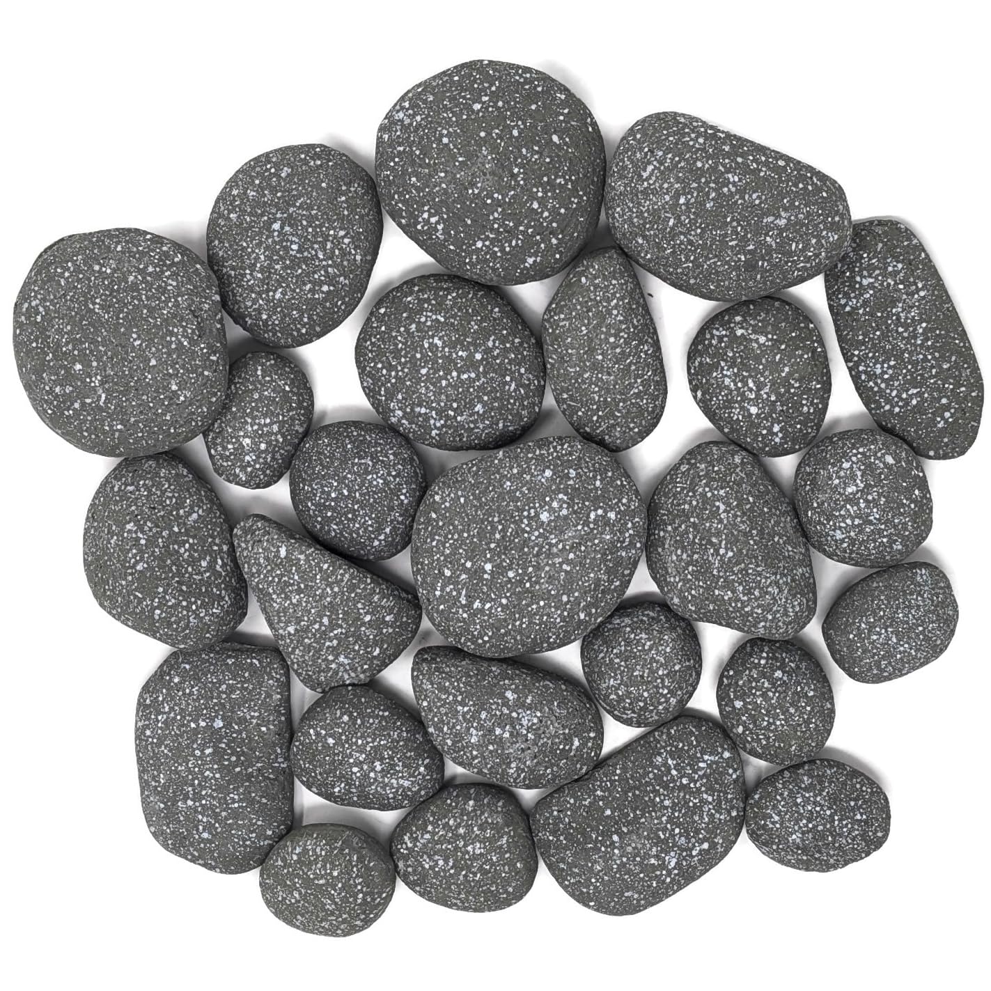 Midwest Hearth Ceramic Stone Set for Gas Fire Pits and Fireplace (25 Pieces) (Sherlock)