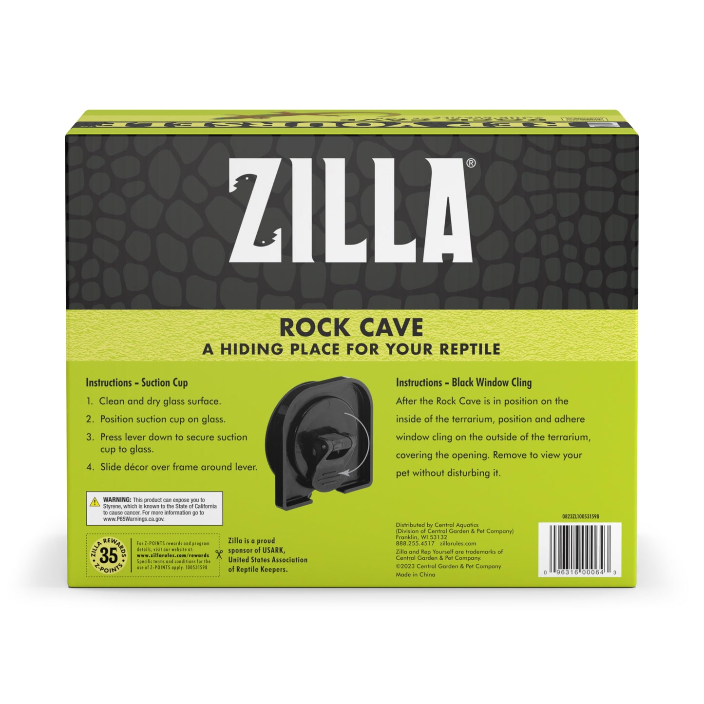 Zilla Vertical Décor for Reptiles, Rock Cave
