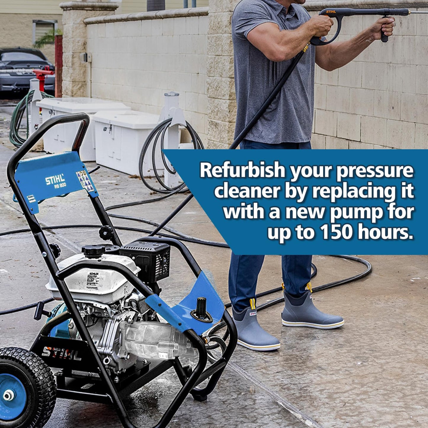 2800PSI Pressure Washer Pump, 3/4’’ Shaft Horizontal Pressure Washer Pump, High Pressure Water Pump Replacement for Pressure Washer