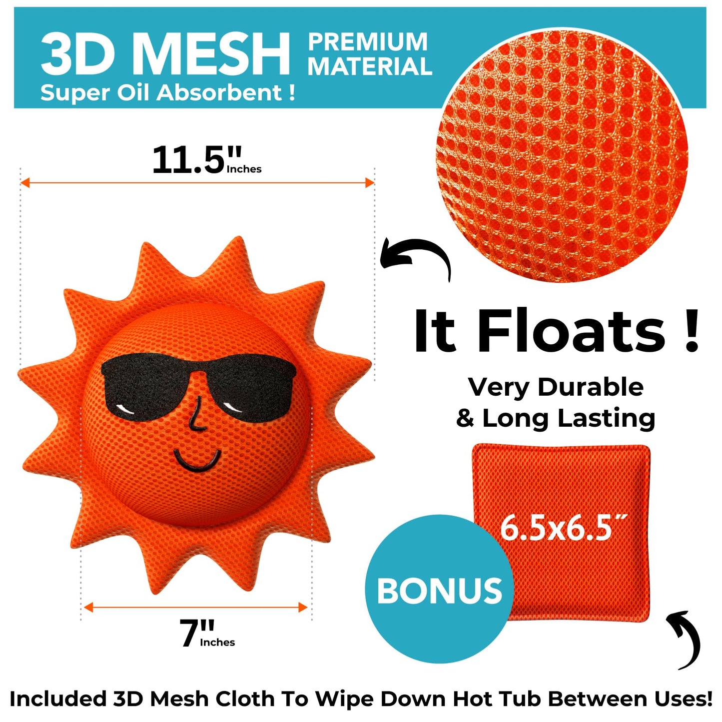 BubbyShine Hot Tub Scum Absorber for Spa Hot Tub Cleaner, Hot Tub Accessories for Adults, Hot Tub Scum Sponge for Hot Tub Oil Absorbing Sponge for Pool Cleaner, Hot Tub Sponge for Scum, 2 Pack