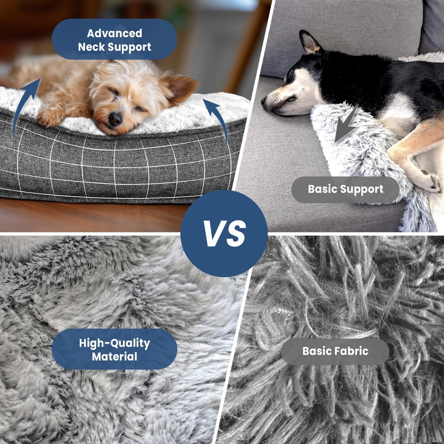 blunique Faux Fur Dog Couch Bed for Large Dog, Waterproof Dog Bed for Couch Protector, Calming Dog Bed Washable with Memory Foam for Pet Sofa Cover, Medium 35x31 Inches