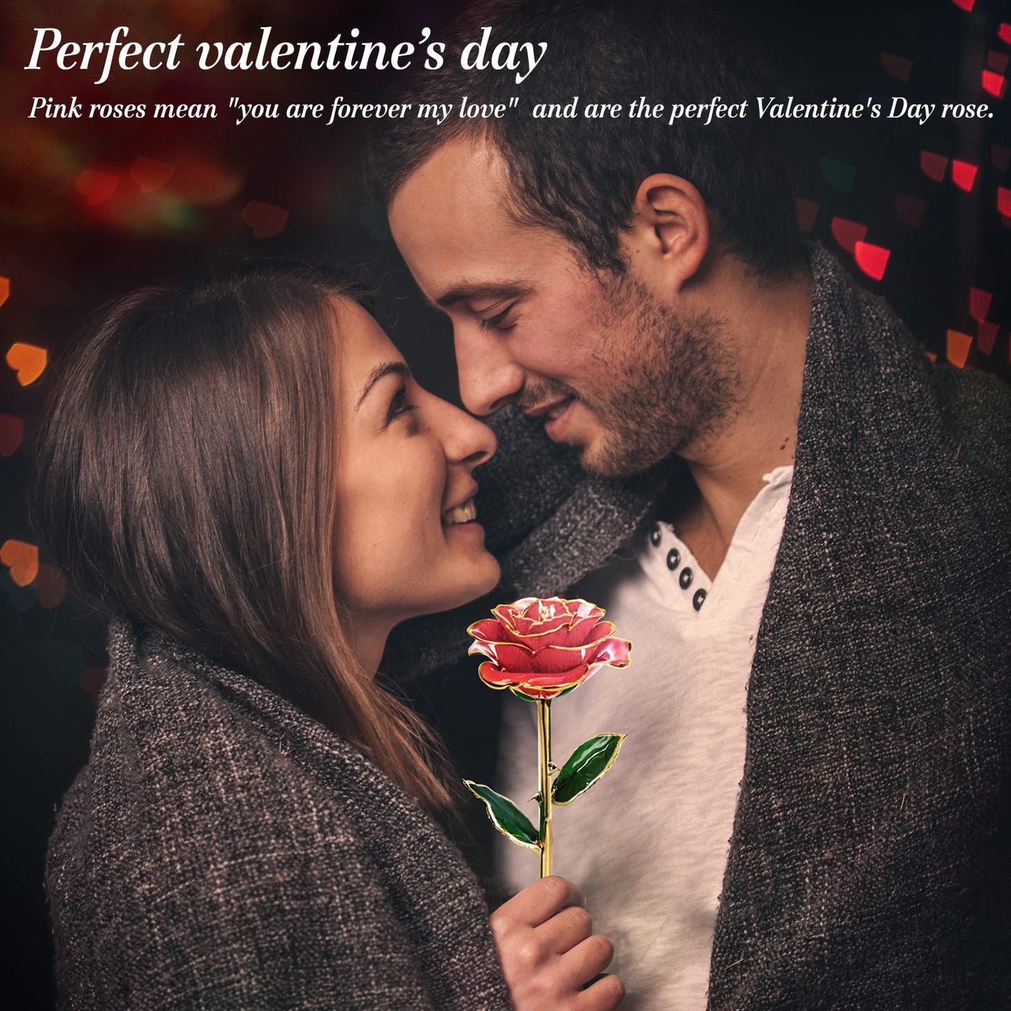 Gold Dipped Rose 24k: Yolife 24k Gold Dipped Real Rose Lasted Forever with Transparent Stand, Best for Her - for Valentine’s Day Mother’s Day Girlfriend Wife Birthday Wedding Flowers (Pink)