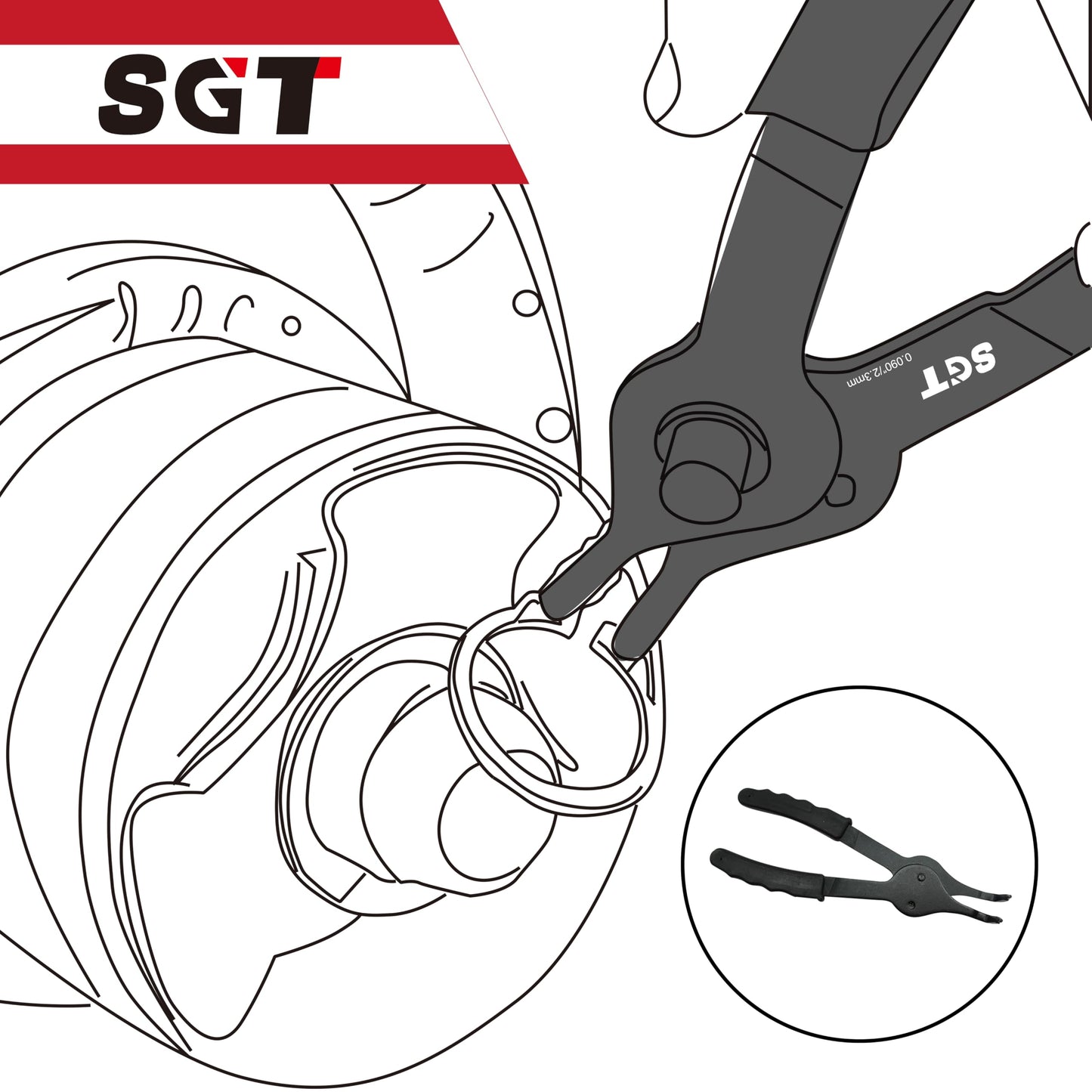 SGT Snap Ring Pliers Set,10 Pcs Internal & External Circlip Pliers with Bent & Straight Pliers,Heavy Duty Removal Tool,Include Hook, Pick,Storage Case and Gloves