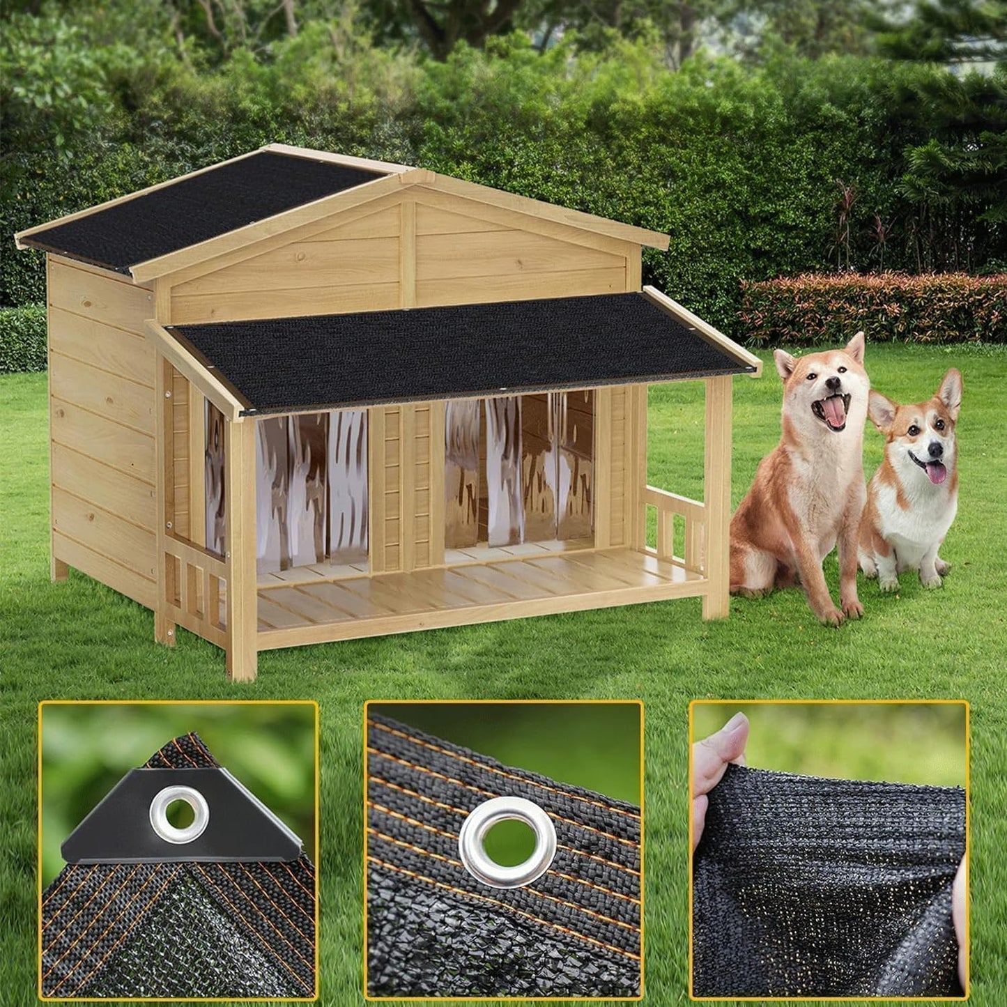 Shade Cloth, 95% Garden Sun Shade Cloth Black Sunblock Shade Net UV Resistant Shade Netting with Grommets for Plant Pergola Porch Privacy Screen Patio Awnings Outdoor Parking Yard