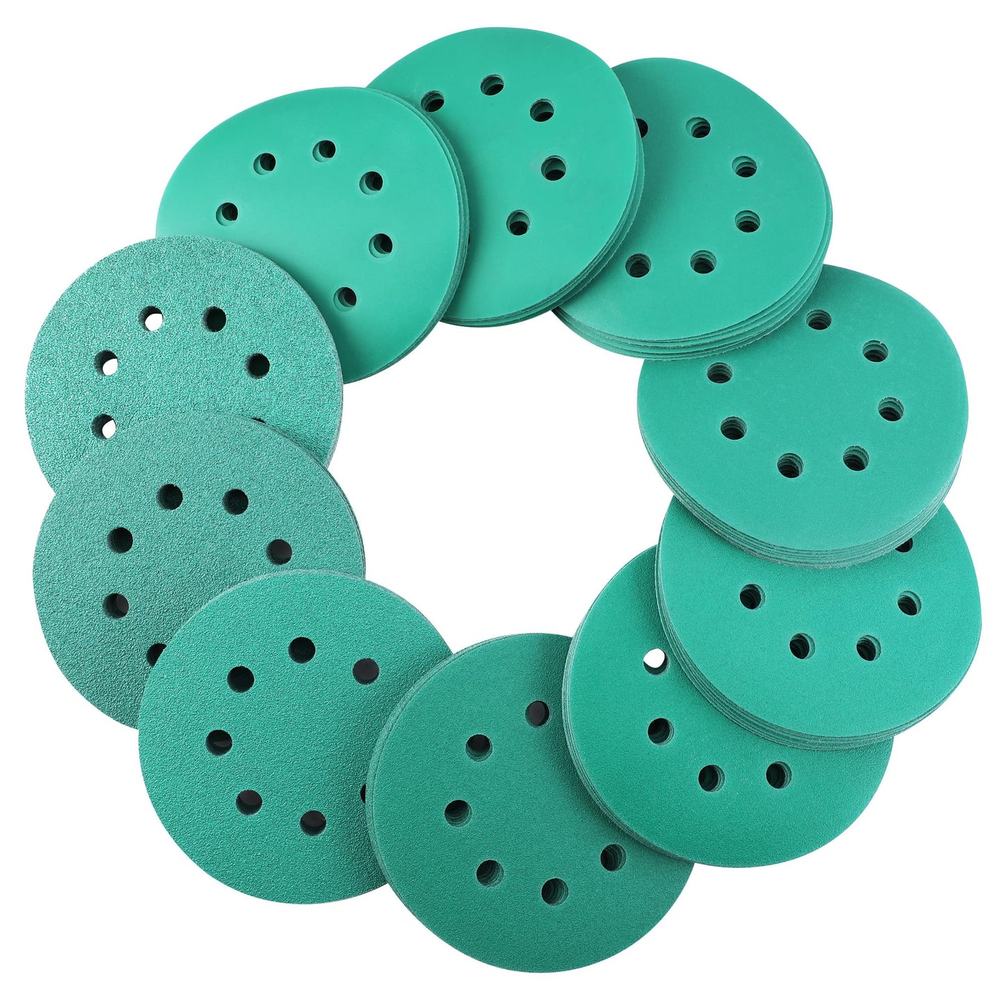 WORKPRO 150 PCS 5 Inch Premium Sanding Discs Set, 5" 8-Hole Polyester Film Hook and Loop Sandpaper, 10 Grades Include 60, 80, 100, 120, 150, 180, 240, 320, 400, 600 Grits for Random Orbital Sander