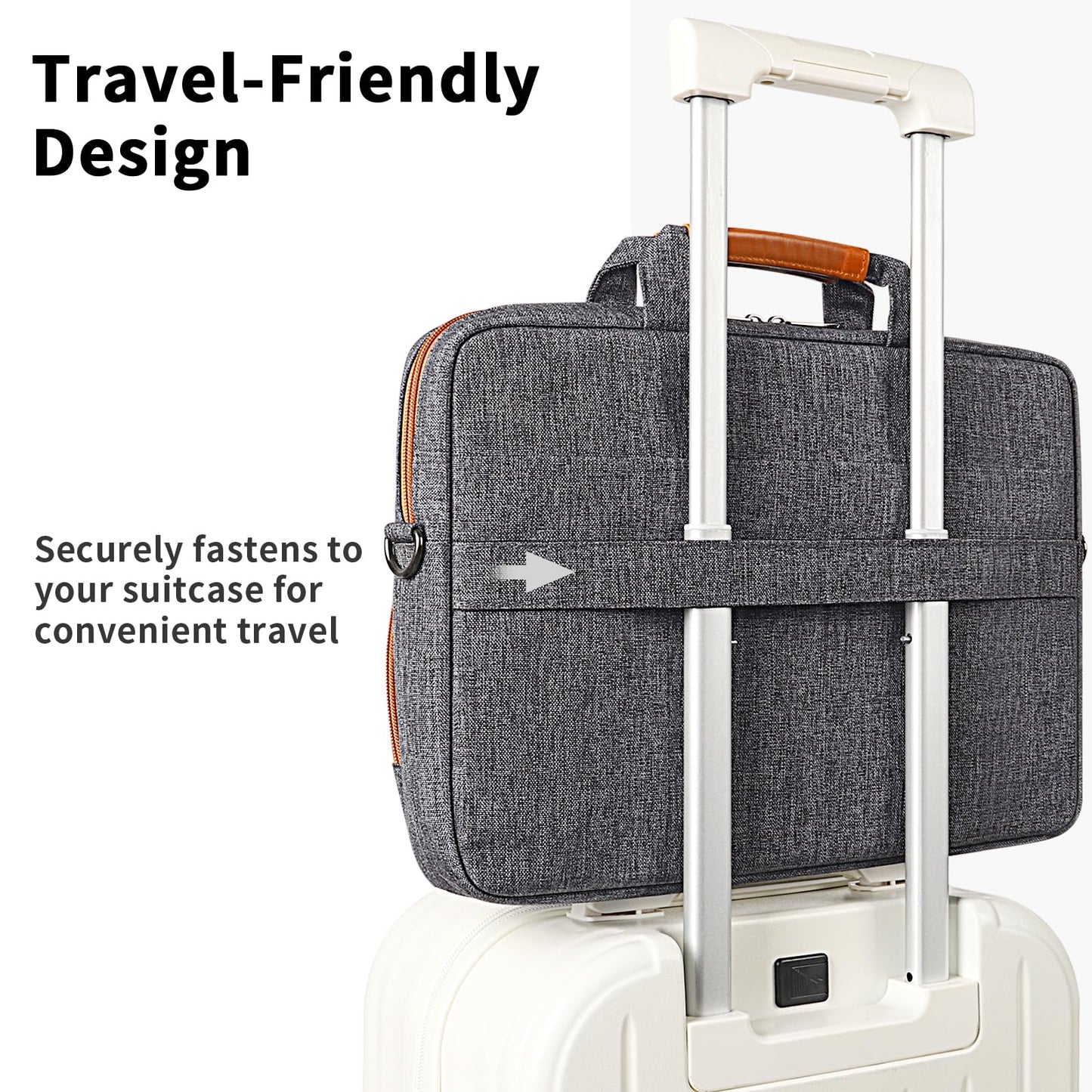 DOMISO Laptop Bag 17 17.3 18 inch for Men, Waterproof Laptop Sleeve Business Briefcase Messenger Shoulder Bag for Lenovo/Dell/Acer/HP/MSI/ASUS, Dark Grey