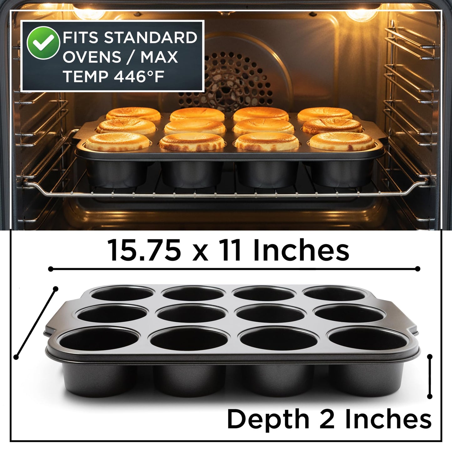 Wrenbury Mini Cheesecake Mould with Loose Base - Non-Stick Carbon Steel Tart Moulds PFOA-Free - Cake Mould Oven Safe up to 230°C - for Cheesecake, Muffins & Tartlets