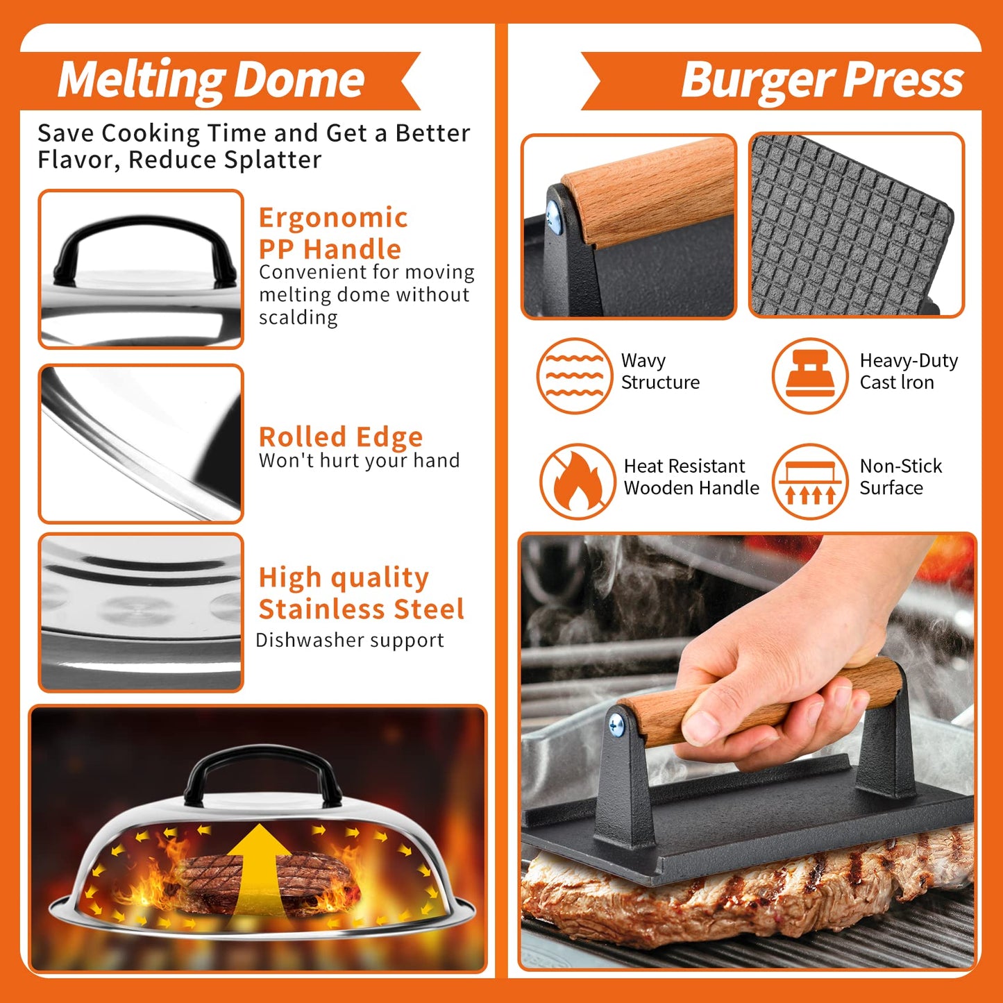 Bbcuepro 21 PCS Griddle Accessories Kit - Stainless Steel Flat Top Grill Spatula Kit for Outdoor Barbecue Teppanyaki Camping Cooking, Blackstone and Camp Chef - Professional Grill BBQ Spatula Set