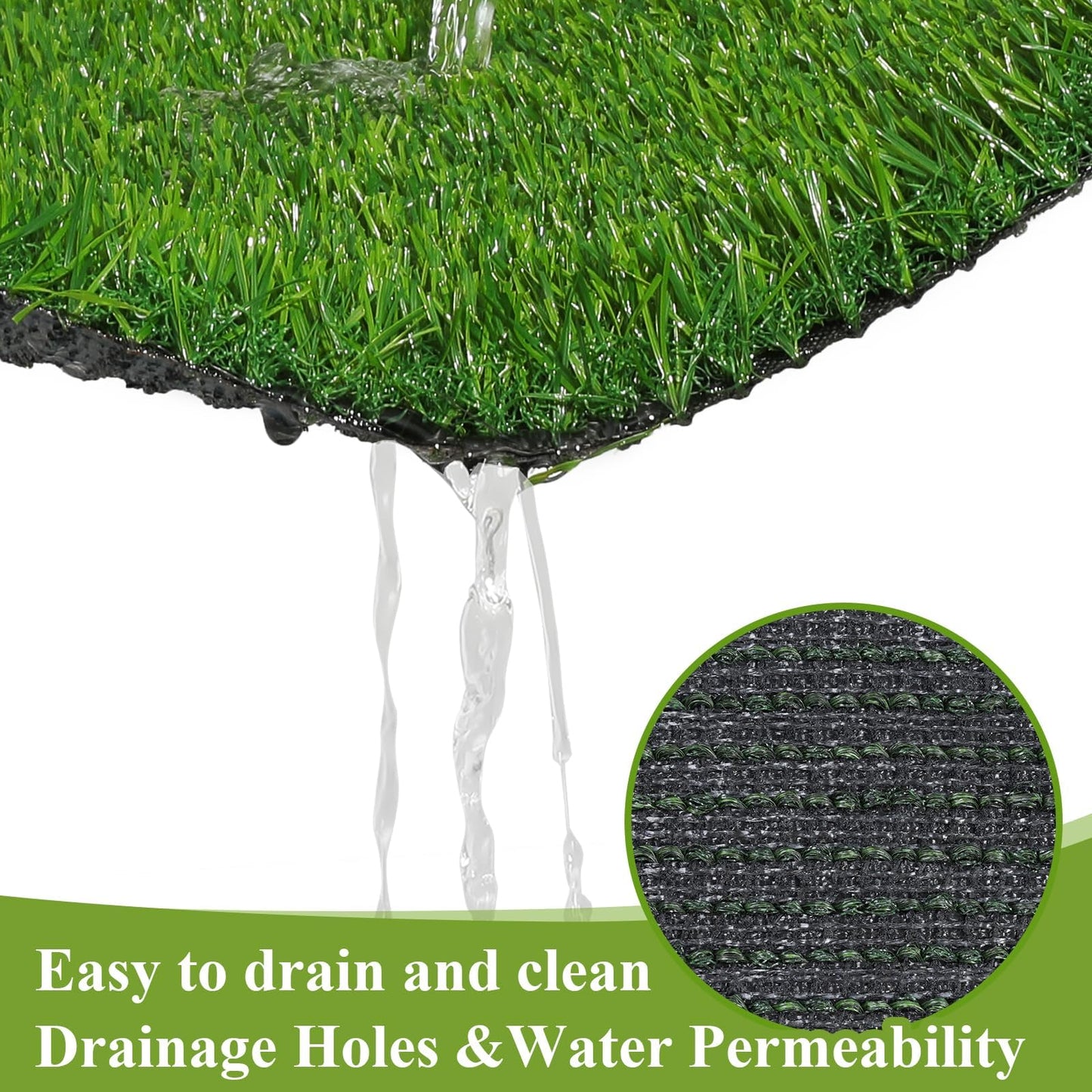 HEBE Artificial Grass Turf Rug Grass Mat 4 x 6 Ft Dog Pee Pads Potty Training Rug with Drainage Holes Fake Grass Patch Turf Carpet Door Mat for Dog Pets Patio Lawn Landscape Balcony