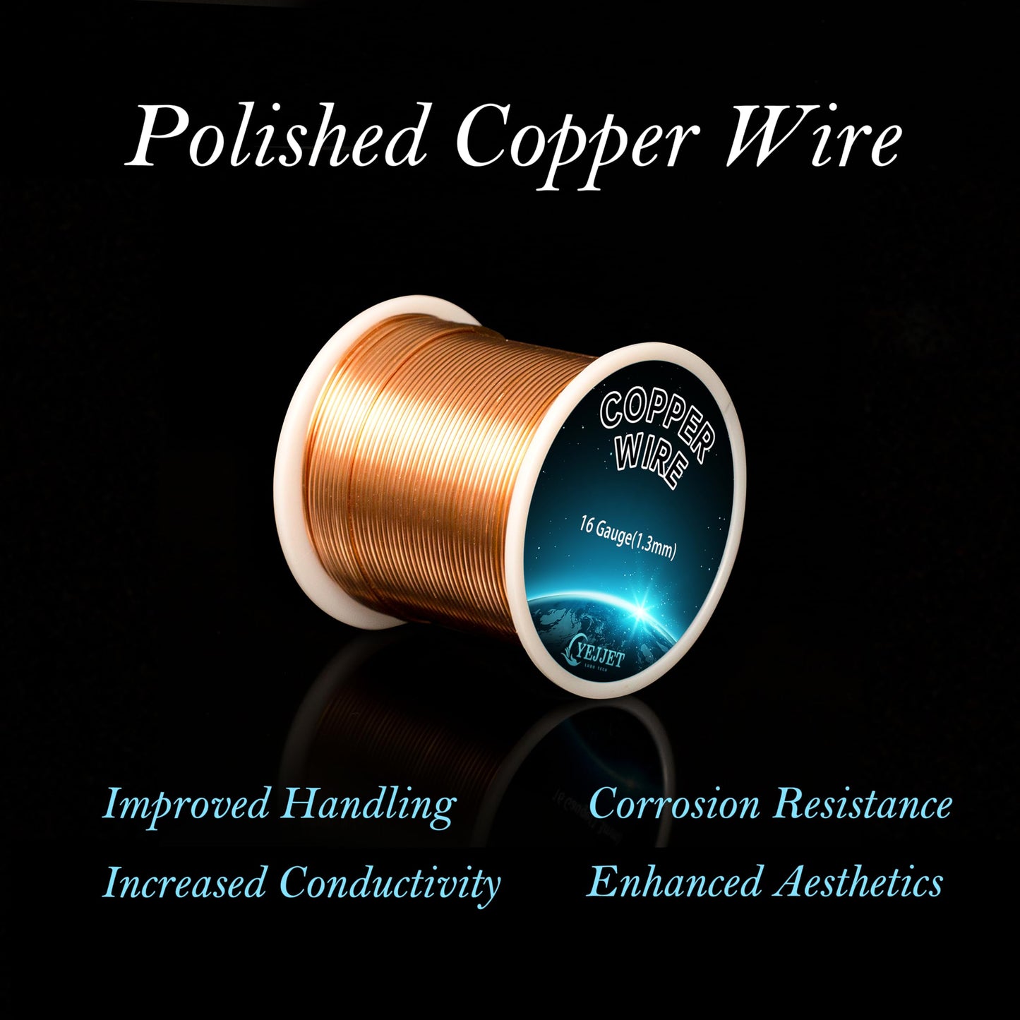 16 Gauge Copper Wire for Gardening Plants,Jewelry Making, 1 lb(125 FT) Copper Wire for Art Crafts, Electroculture 99.9% Pure
