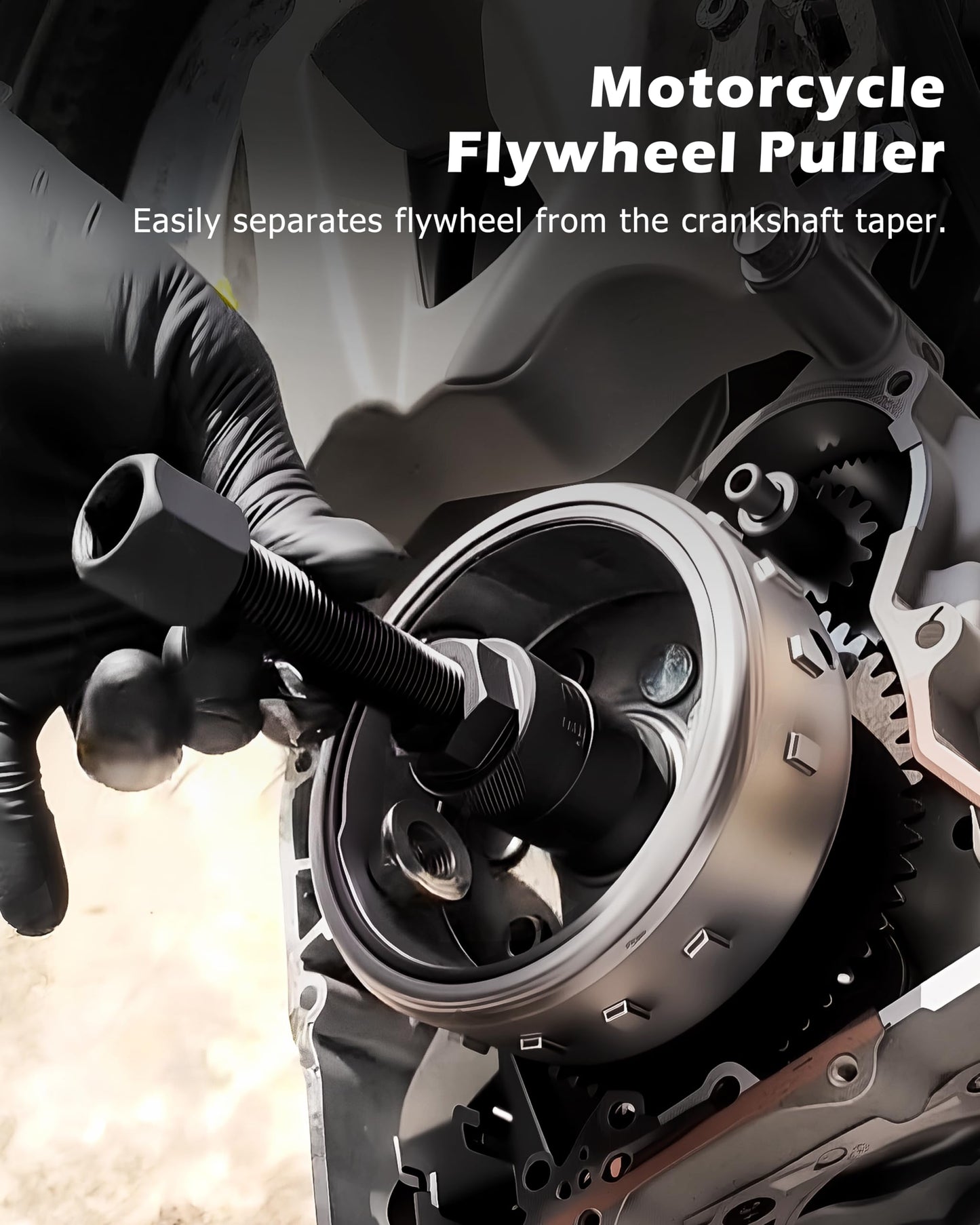 DAYUAN Motorcycle Flywheel Puller, Motorcycle Flywheel Extractor Compatible with Yamaha Kawasaki Honda Suzuki-10Pcs Set with Case